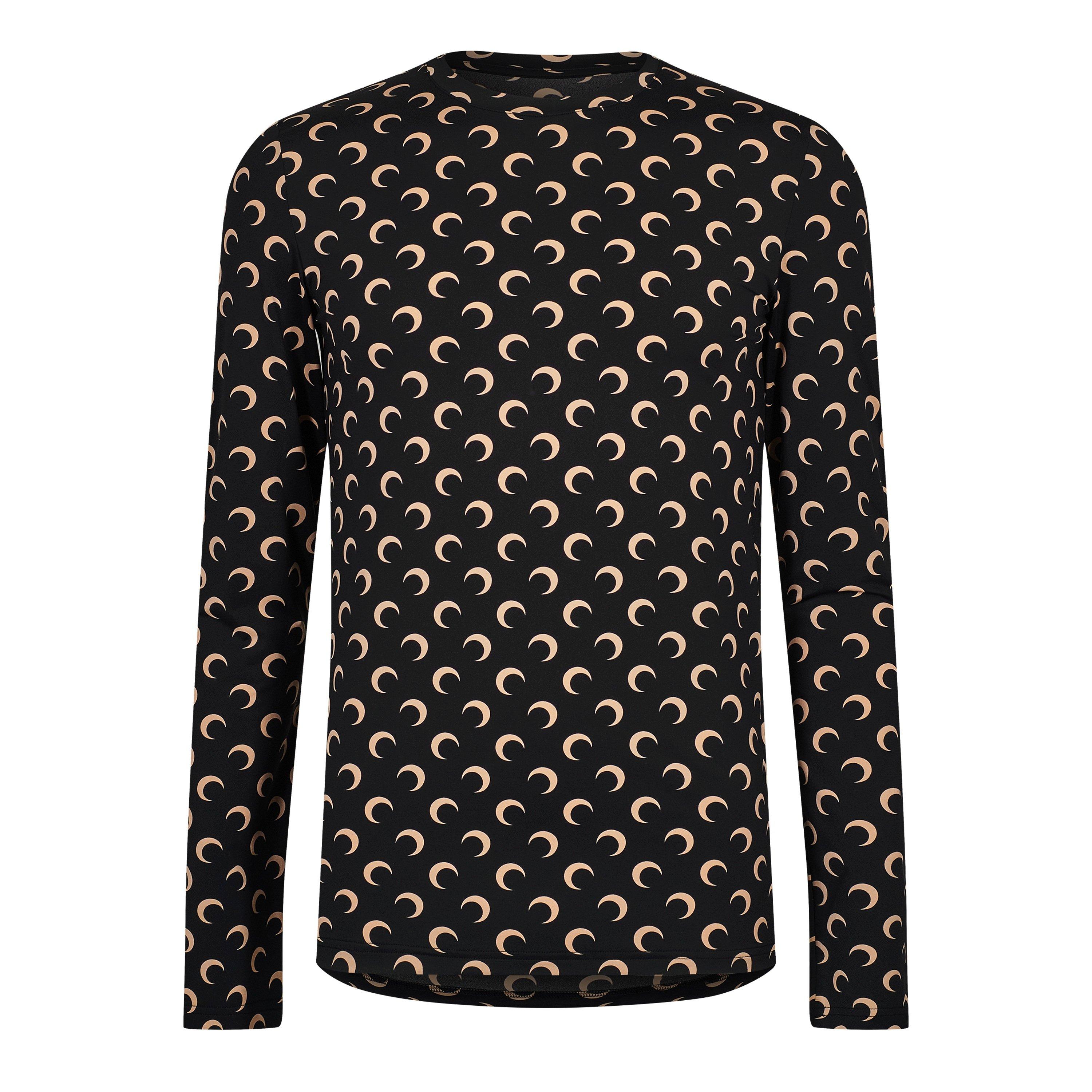 Black - Marine Serre - Men's Moon Print Second Skin Long-Sleeve T-Shirt - 7