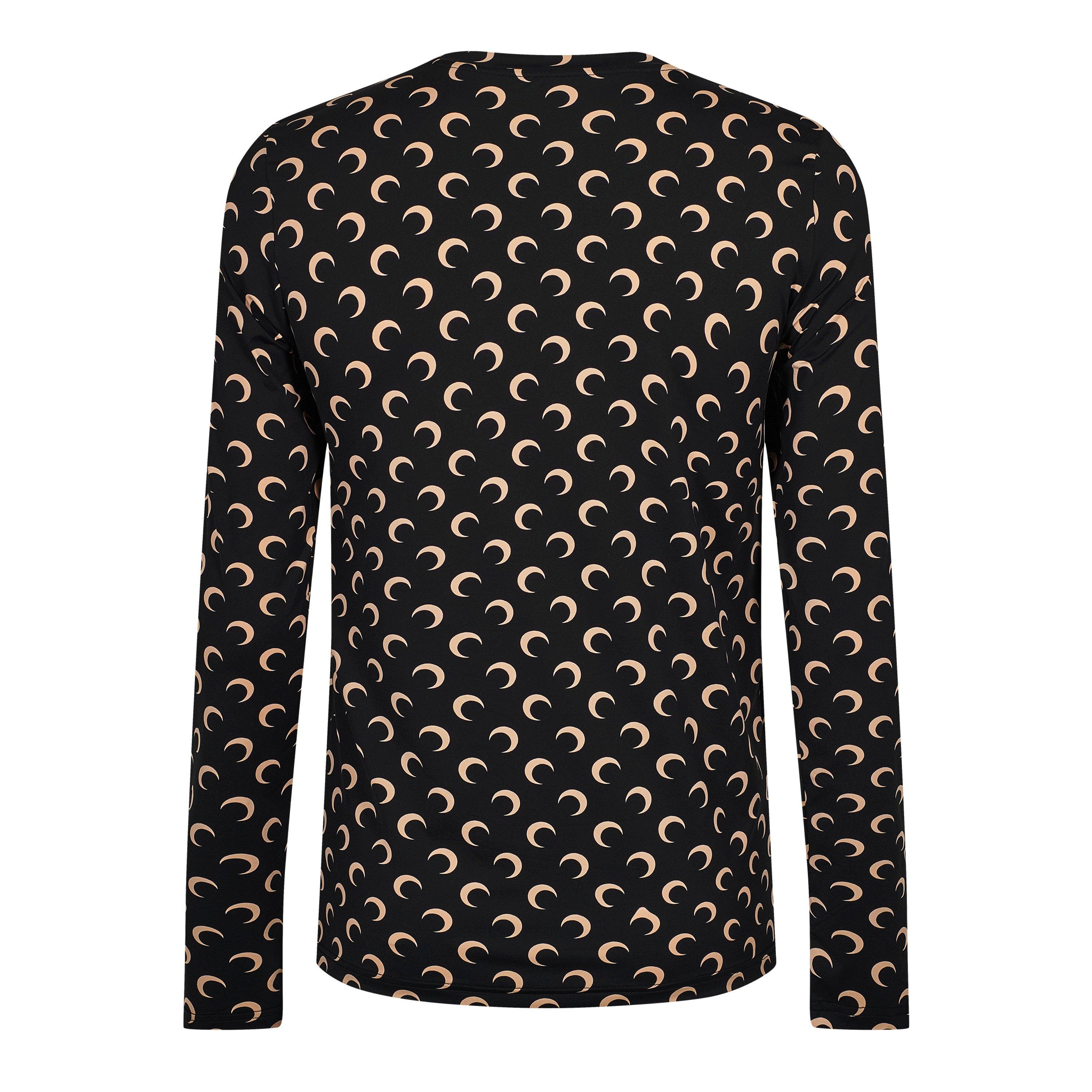 Black - Marine Serre - Men's Moon Print Second Skin Long-Sleeve T-Shirt - 8