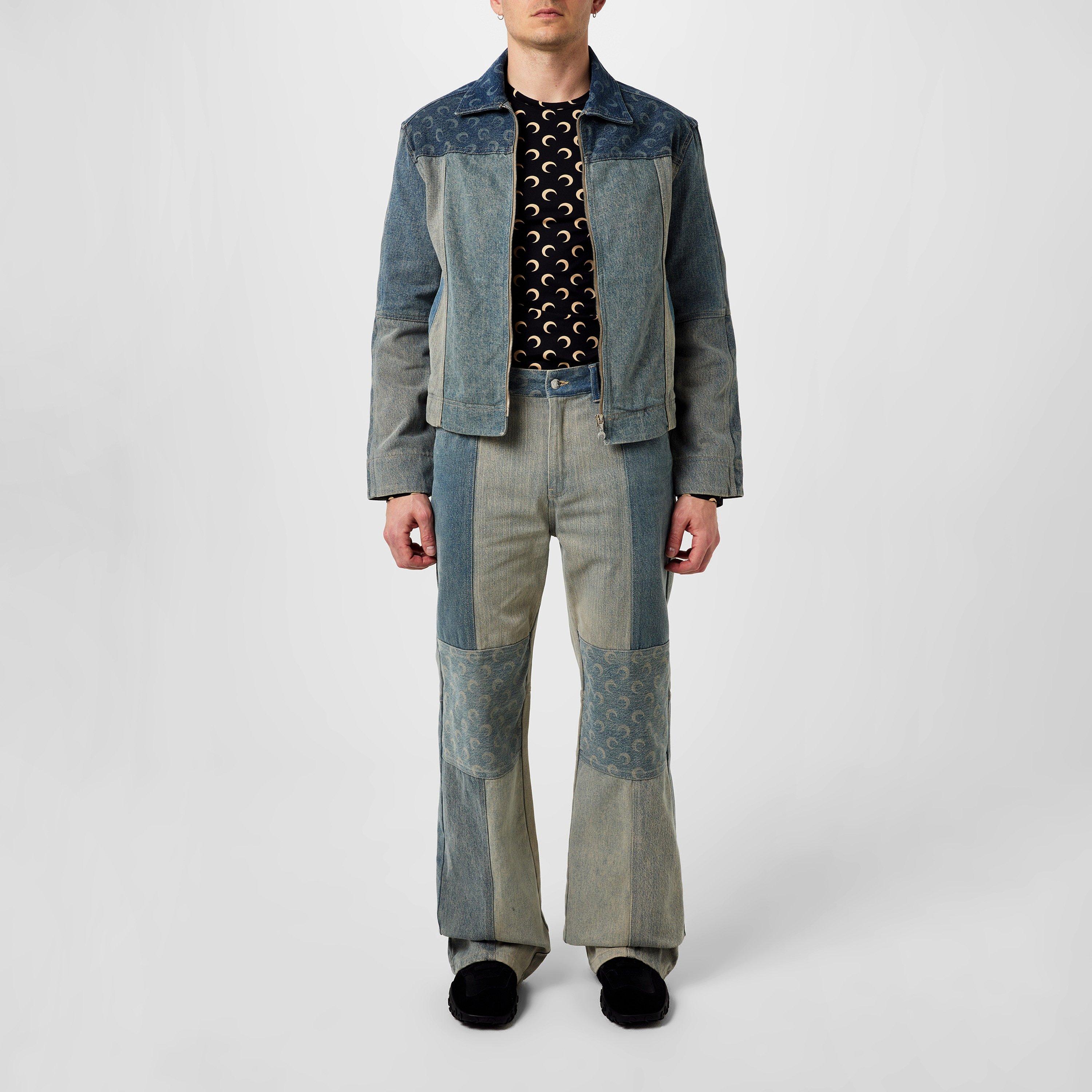 Black - Marine Serre - Men's Moon Print Second Skin Long-Sleeve T-Shirt - 6