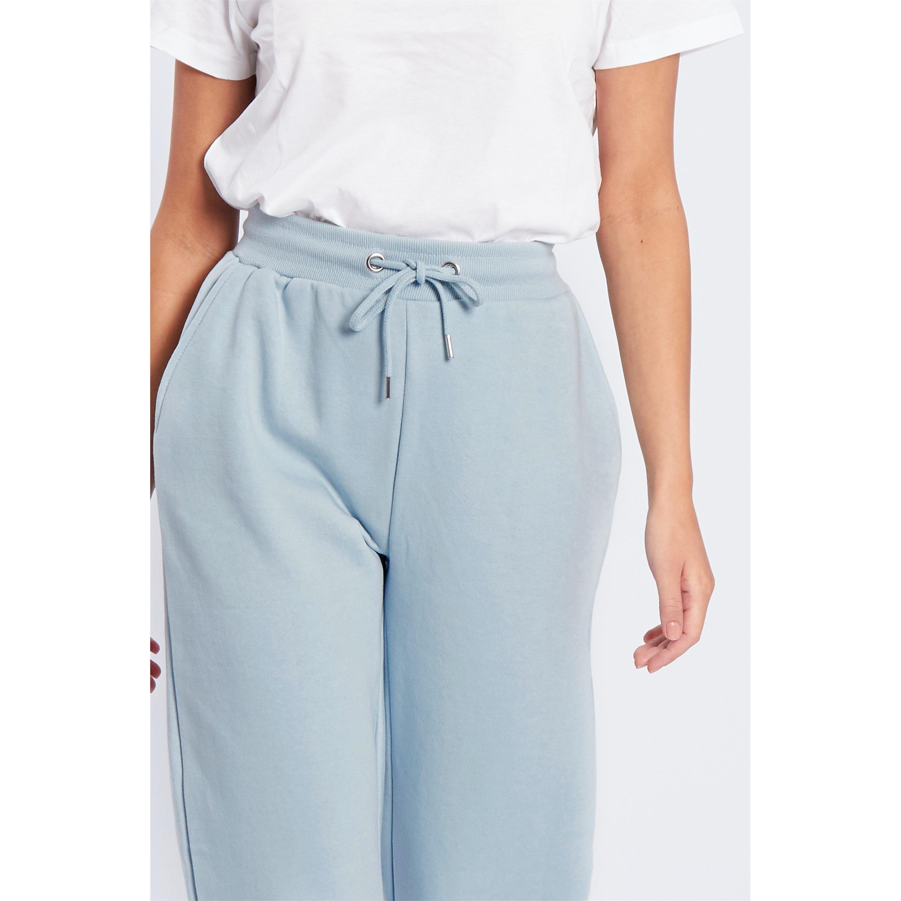 Pale Blue - Be You - BeYou Oversized Closed Hem Jersey Joggers - 4
