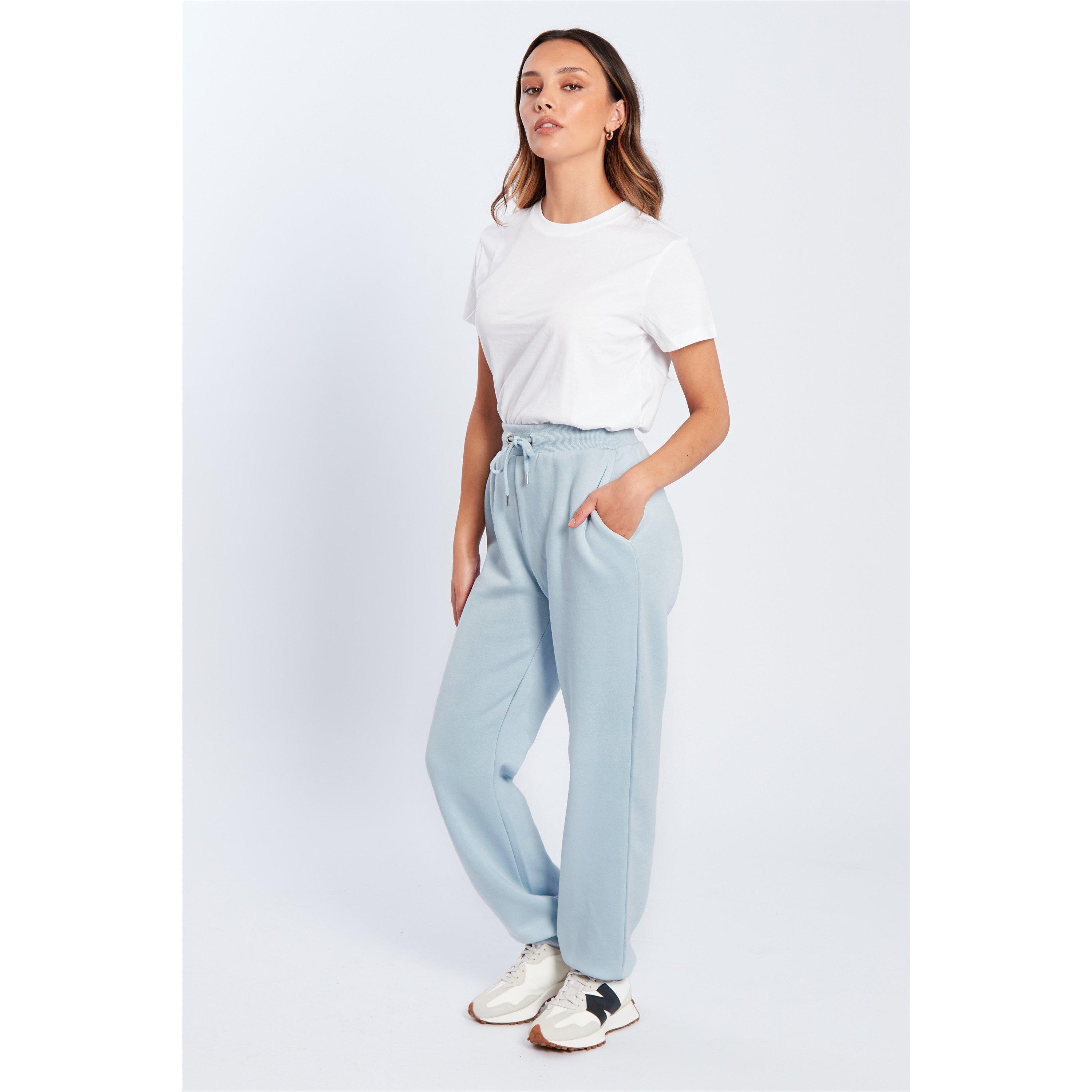 Pale Blue - Be You - BeYou Oversized Closed Hem Jersey Joggers - 5