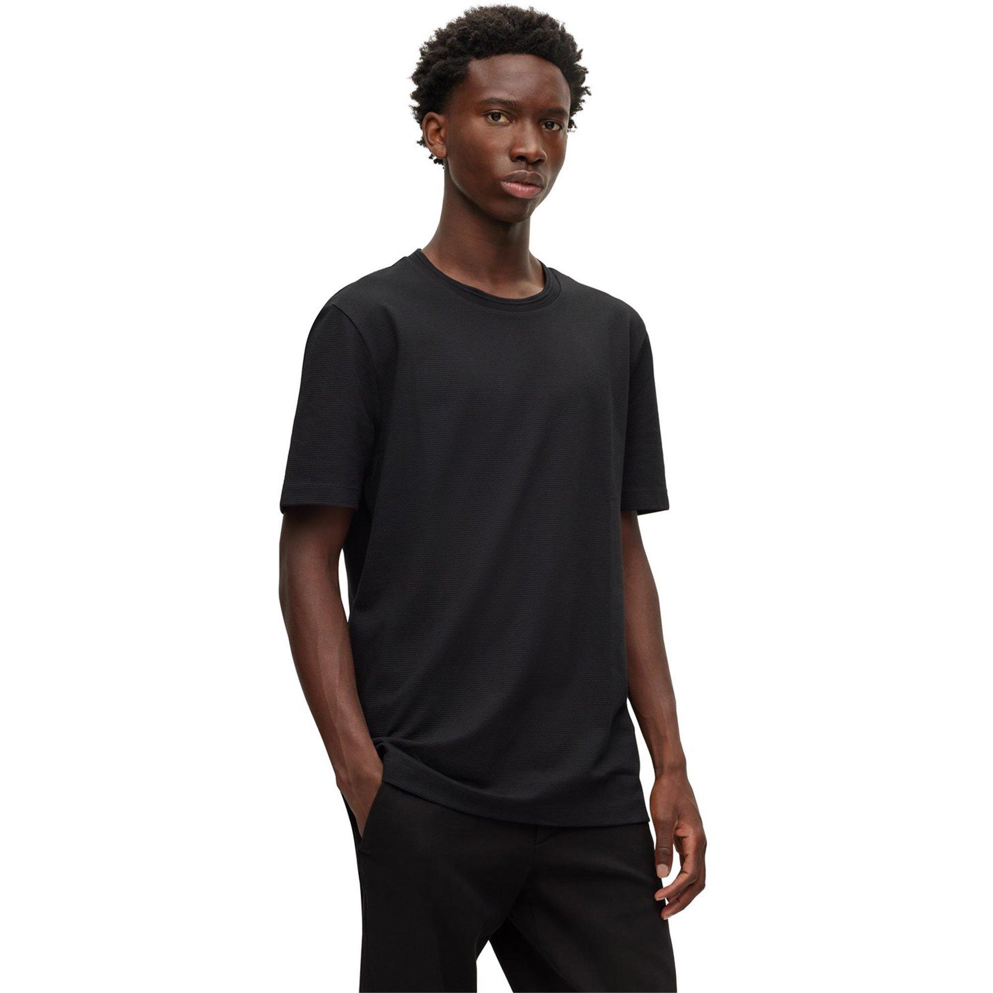 Black - Boss - Men's HBB Tiburt 240 Bubble Structure T-shirt - 2