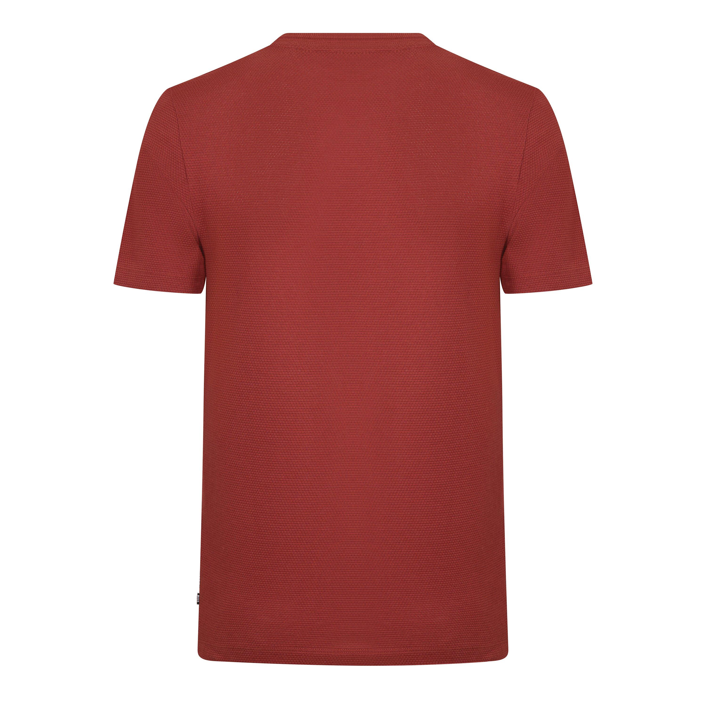 Open Brown - Boss - Men's Tiburt Bubble Structure Cotton Short Sleeve T-Shirt - 2