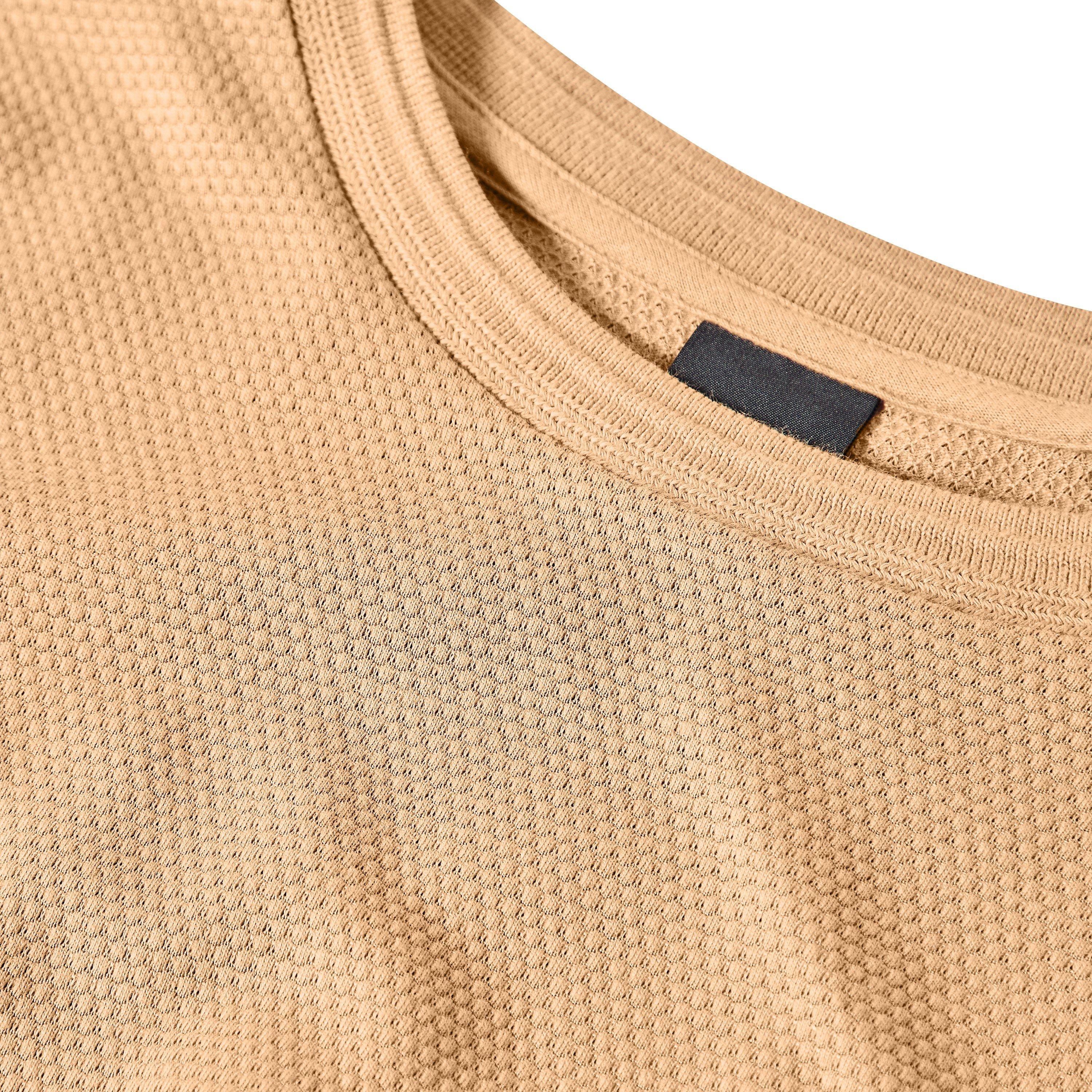 Medium Beige - Boss - Men's Tiburt Bubble Structure Cotton Short Sleeve T-Shirt - 3