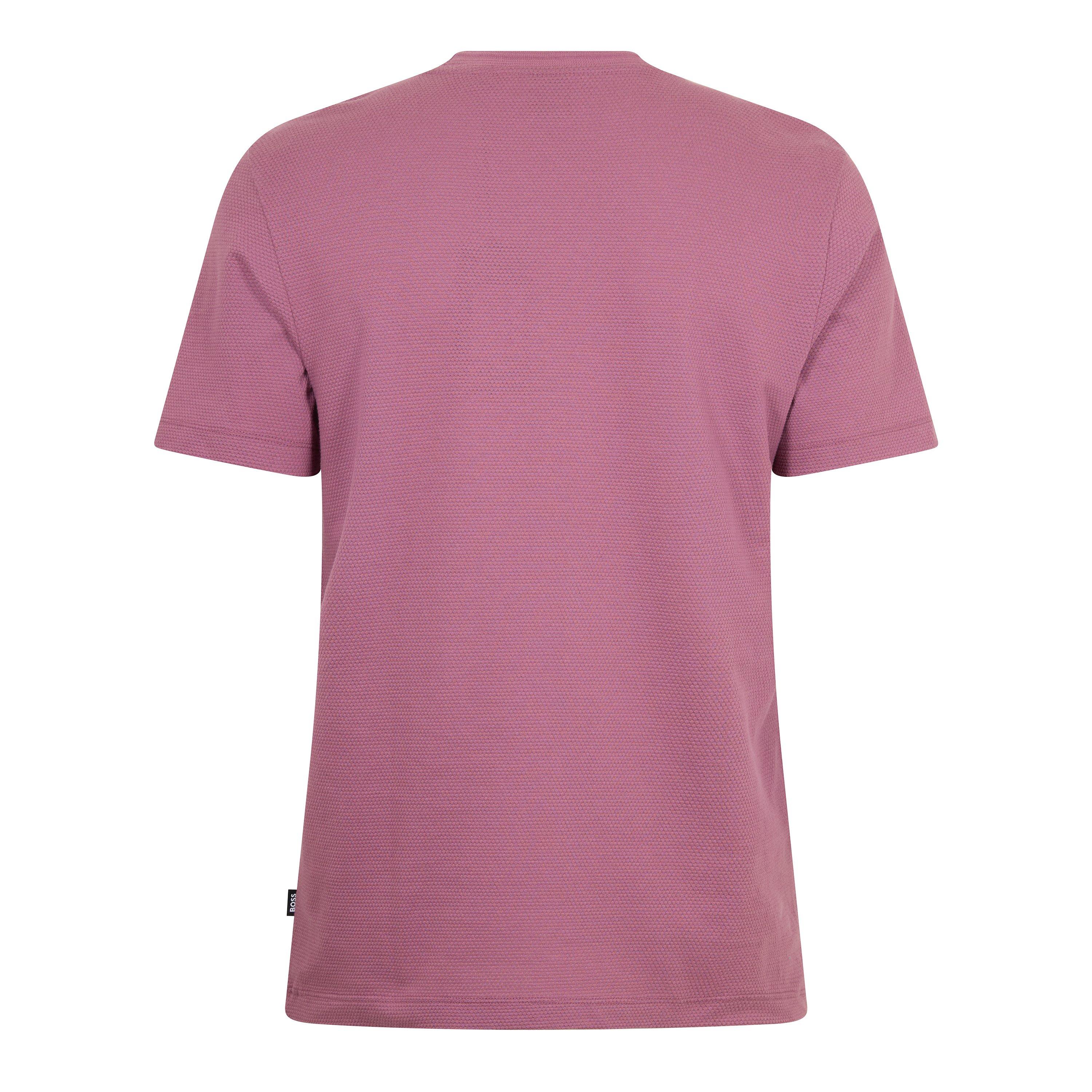 Bright Purple - Boss - Men's Tiburt Bubble Structure Cotton Short Sleeve T-Shirt - 2