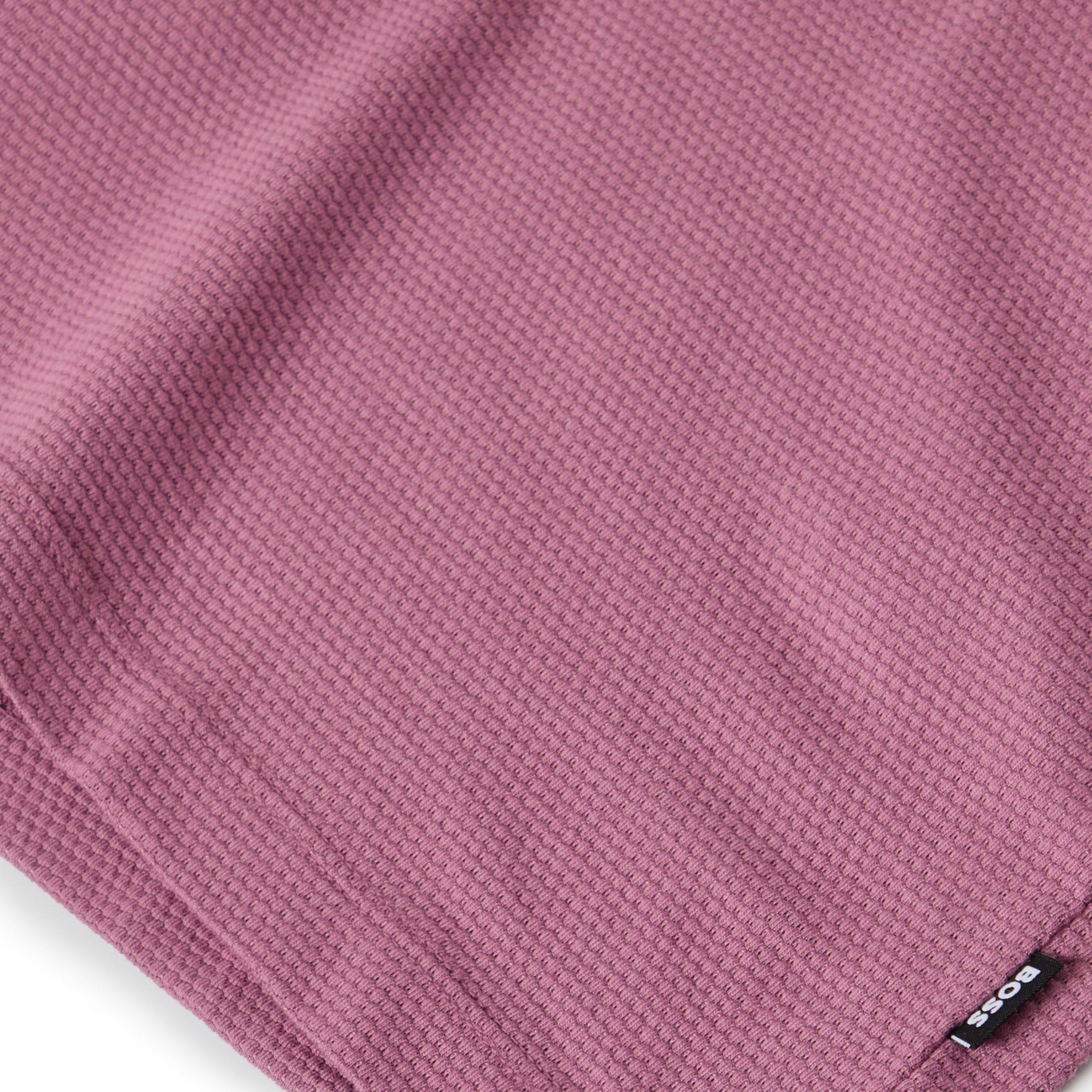 Bright Purple - Boss - Men's Tiburt Bubble Structure Cotton Short Sleeve T-Shirt - 3