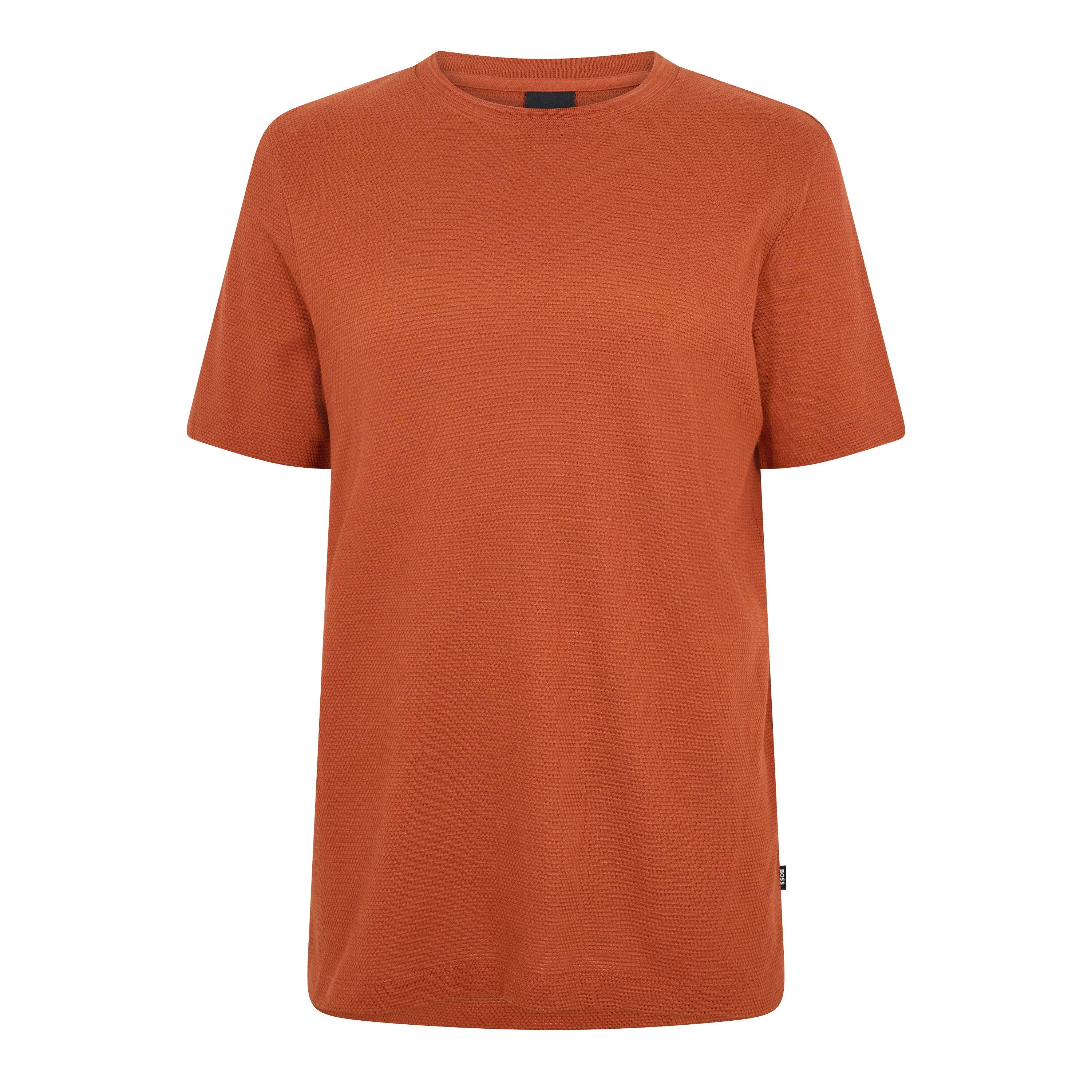 Boss Men's Tiburt Bubble Structure Cotton Short Sleeve T-Shirt - Dark Orange - 3X Large