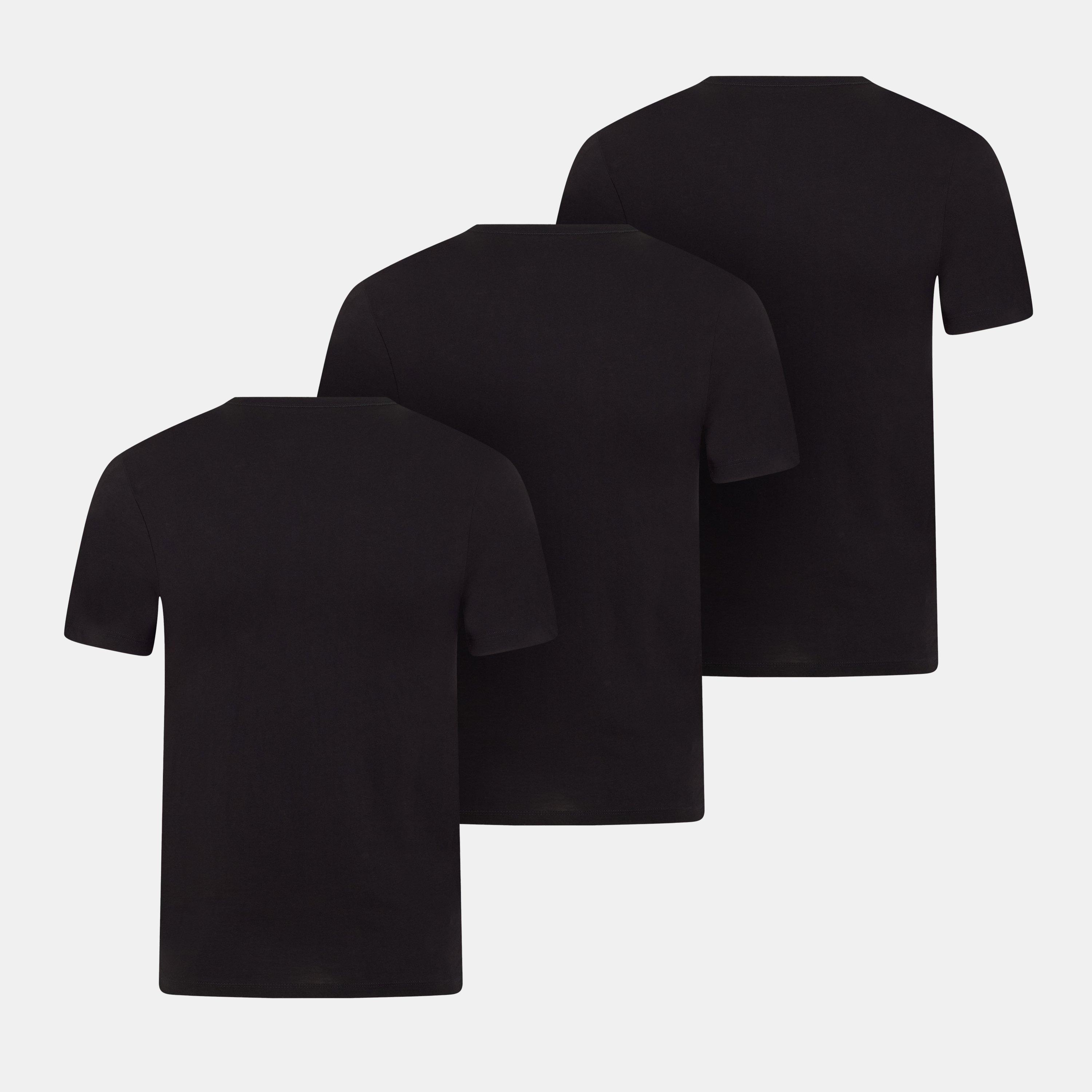 Noir - Boss - Mens BOSS Bodywear 3 Pack T-Shirts - Soft Breathable Fabric with Logo Detail - 2