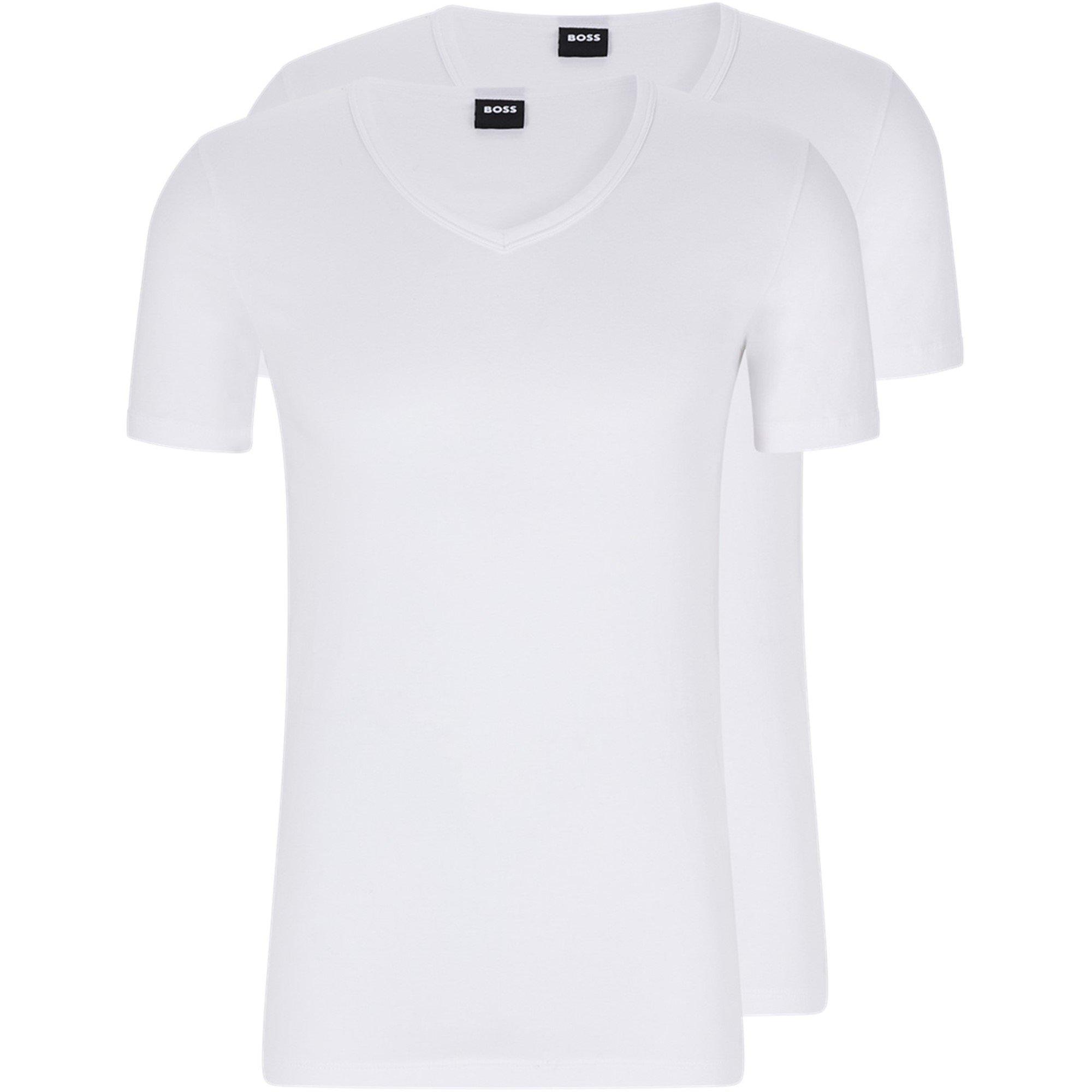 White - Boss - Men's HBB Slm Tirt Slim-fitting Stretch Cotton T-shirt - 1
