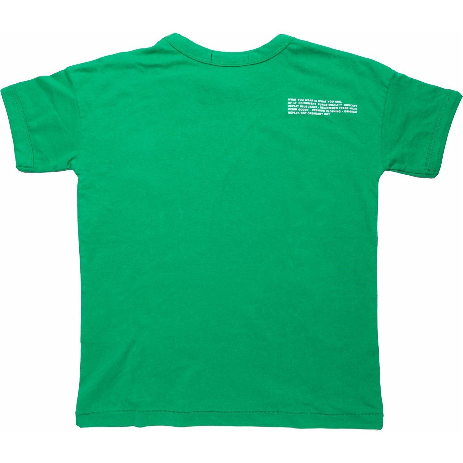 Green 733 - Replay - Kids' Logo Regular Fit T-Shirt - 2
