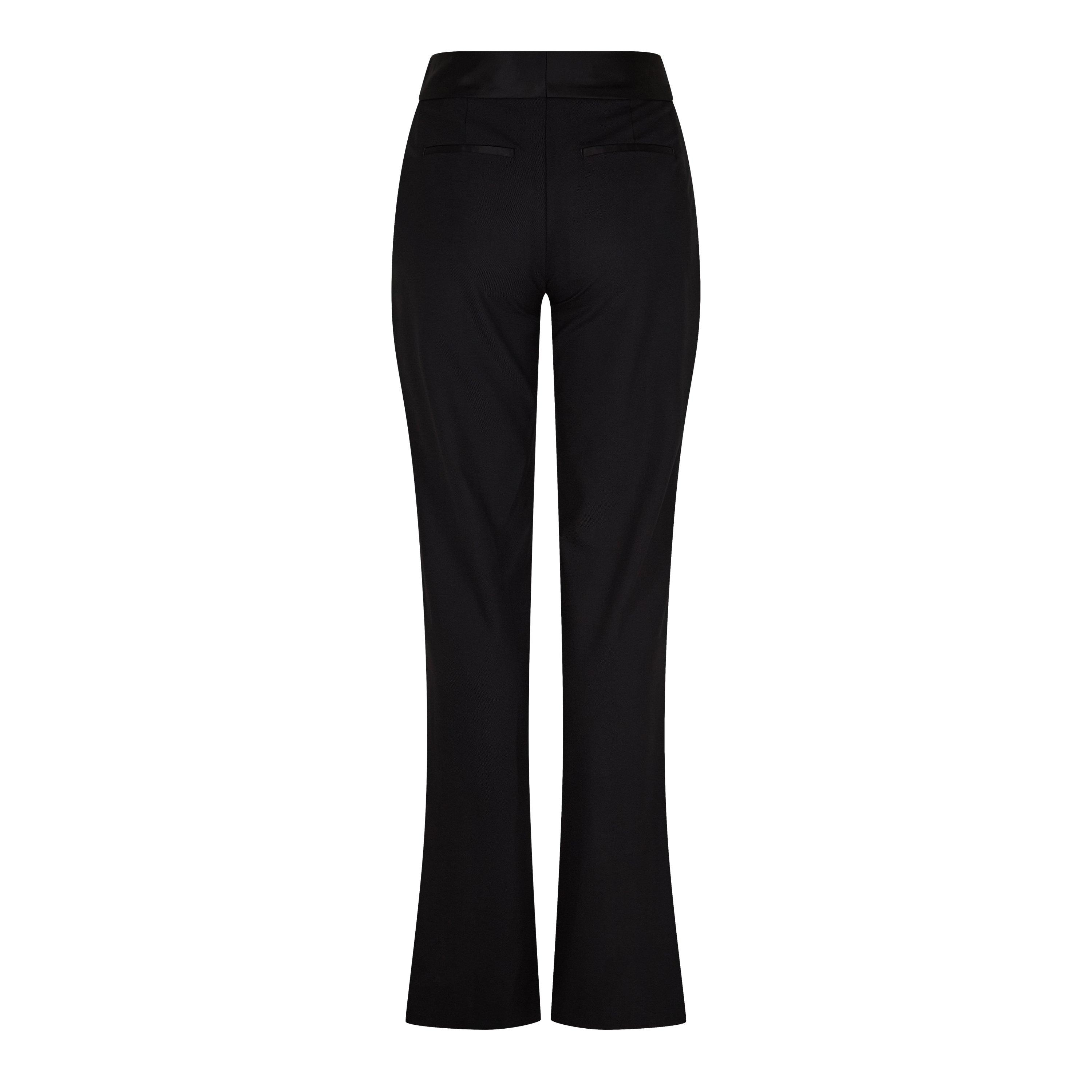 Black - Off White - Women's Tuxedo Pant Trousers - 2