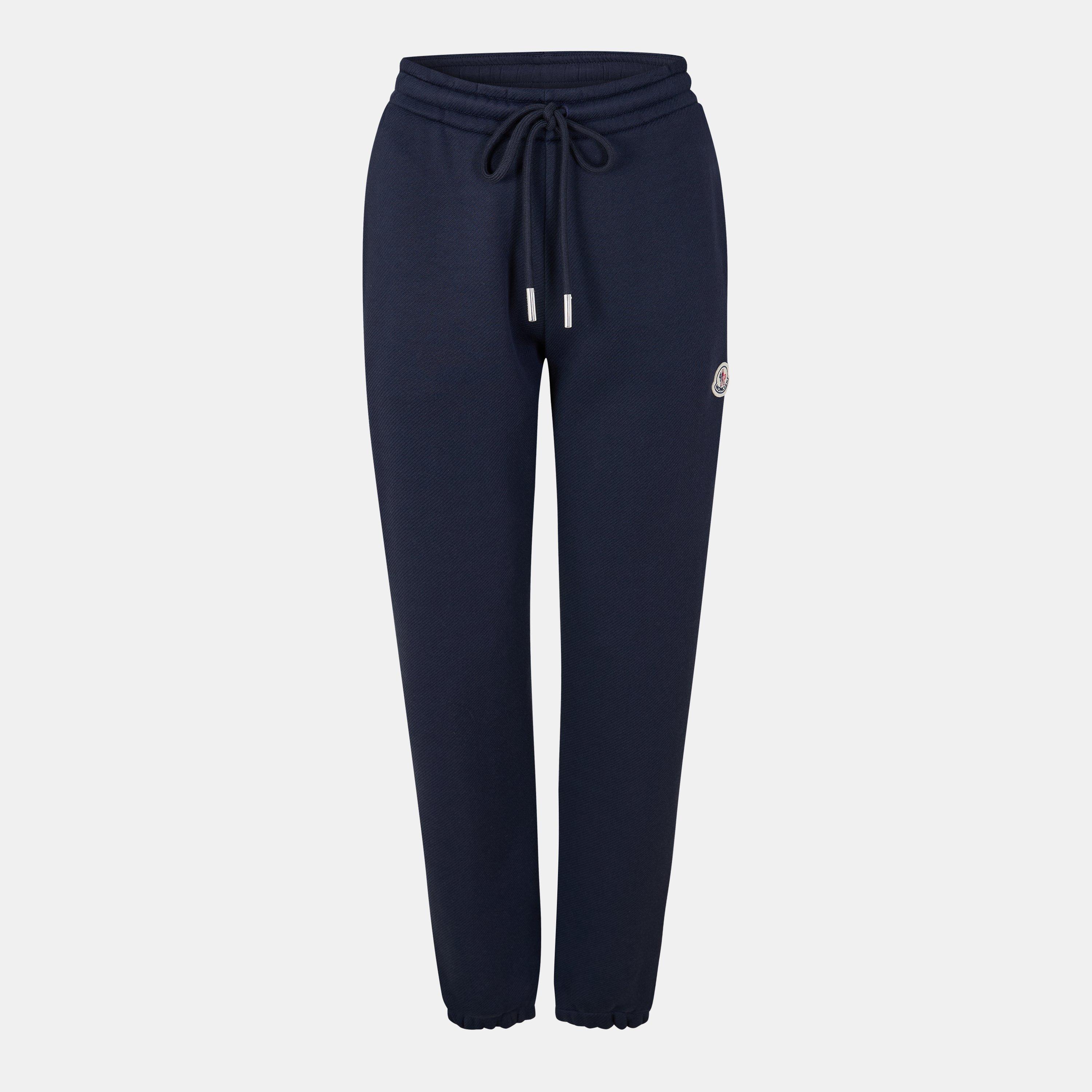 Moncler Women's Cuffed Jersey Joggers - Navy 778 - Size 12 (M)
