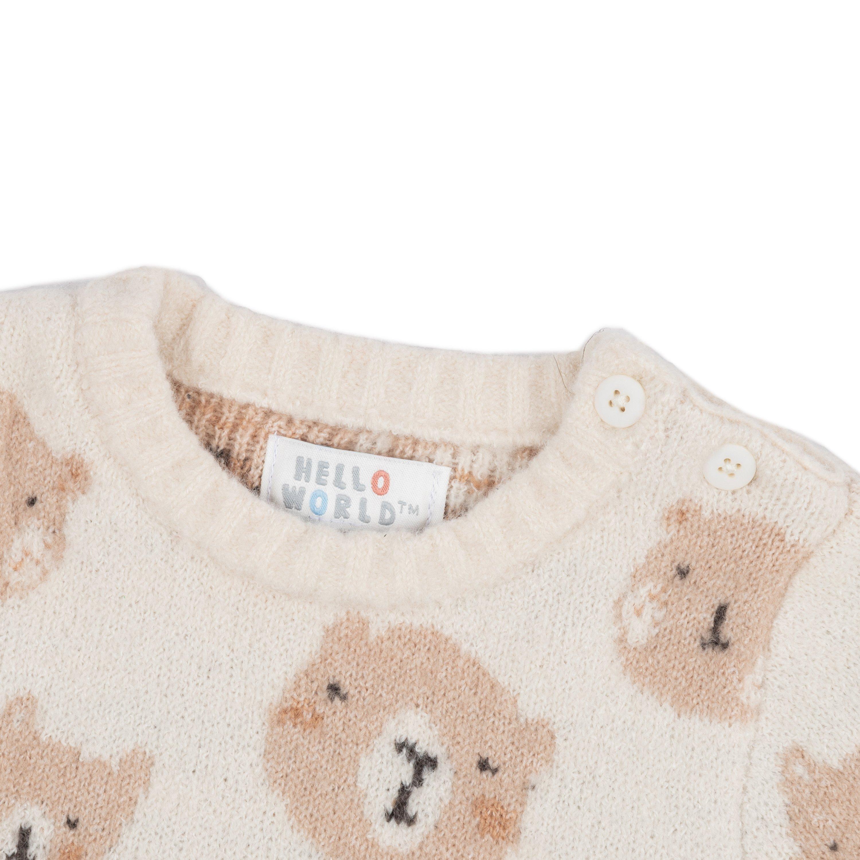 Cream - Hello World - Bear Knit Jumper Infants - 3