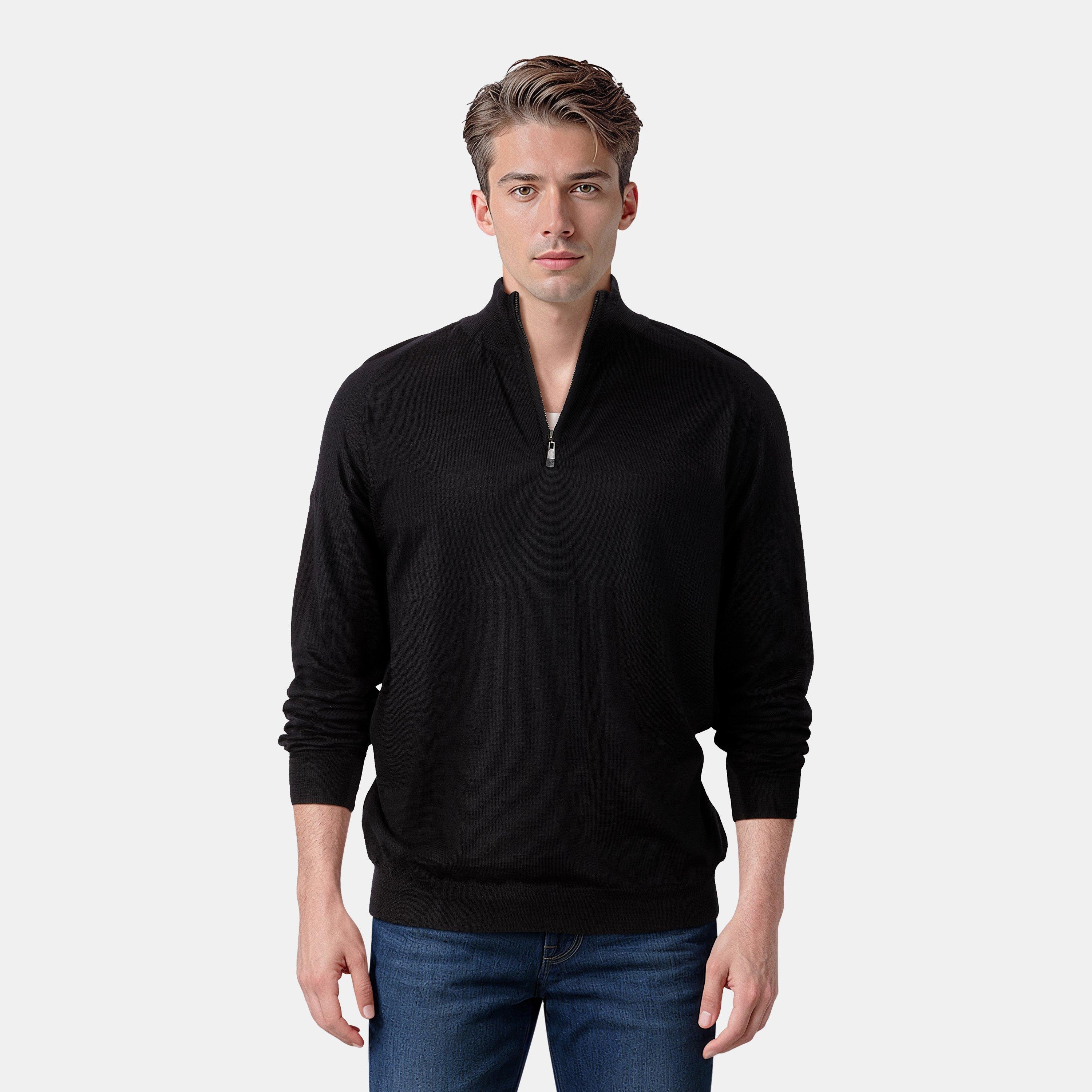 Tiefschwarz - Lyle and Scott - Men's Quarter-Zip Fleece - 3