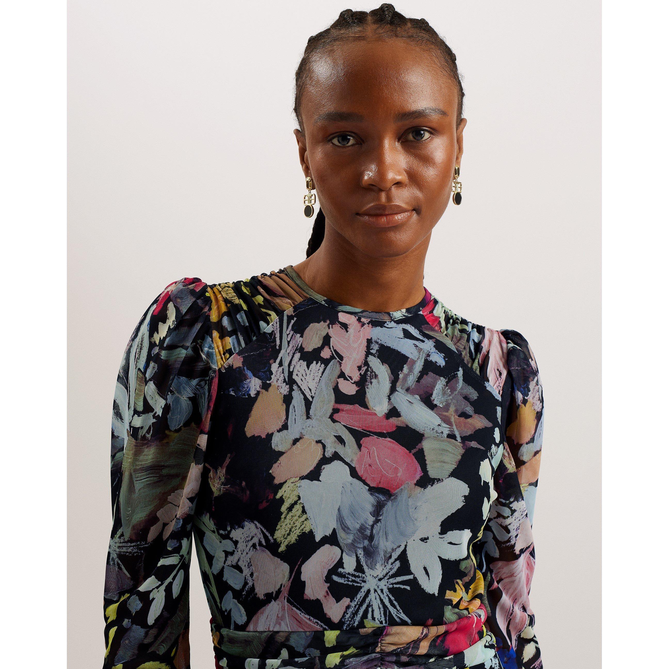 black - Ted Baker - Women's Payslyy Mesh Mini Skater Dress - 2