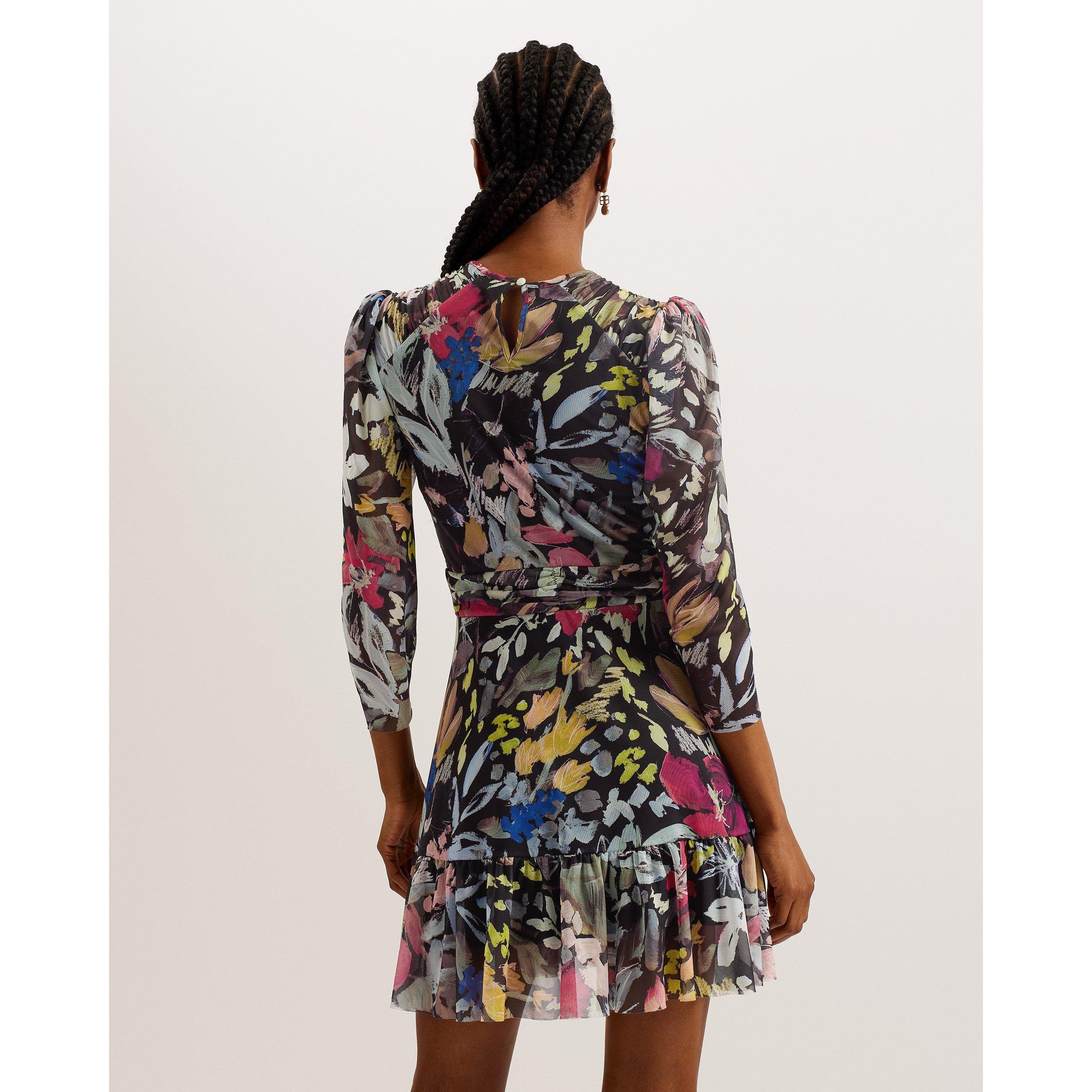 black - Ted Baker - Women's Payslyy Mesh Mini Skater Dress - 3