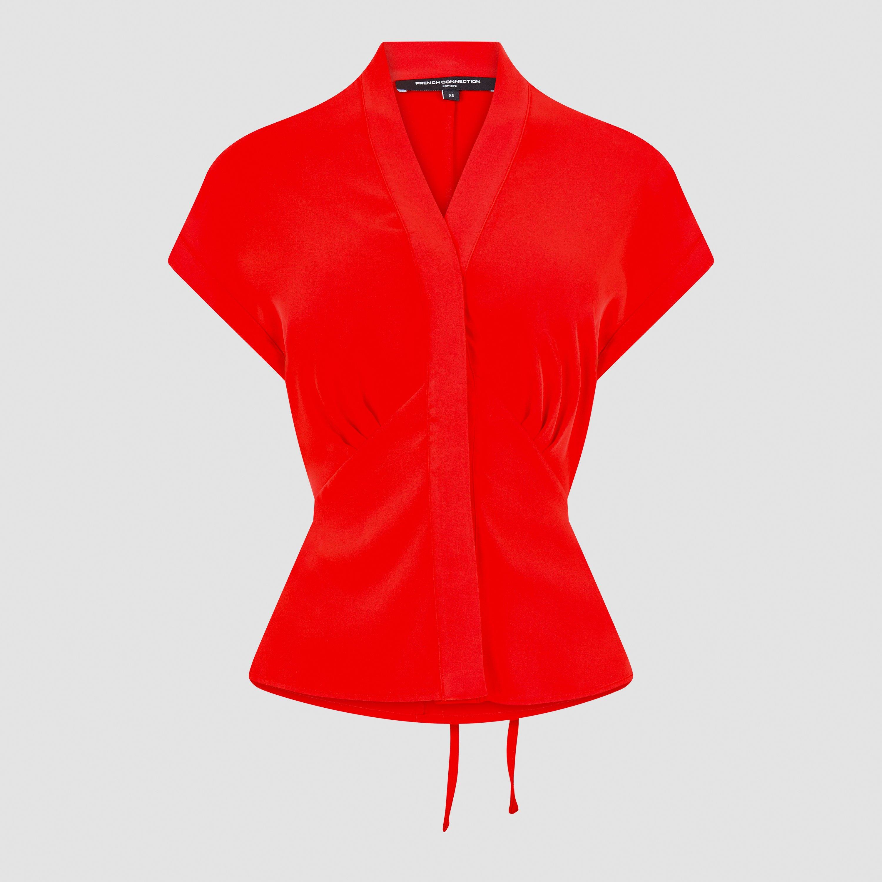 French Connection Women's Carmen Short-Sleeve Blouse - 60-True Red - 8 (XS)