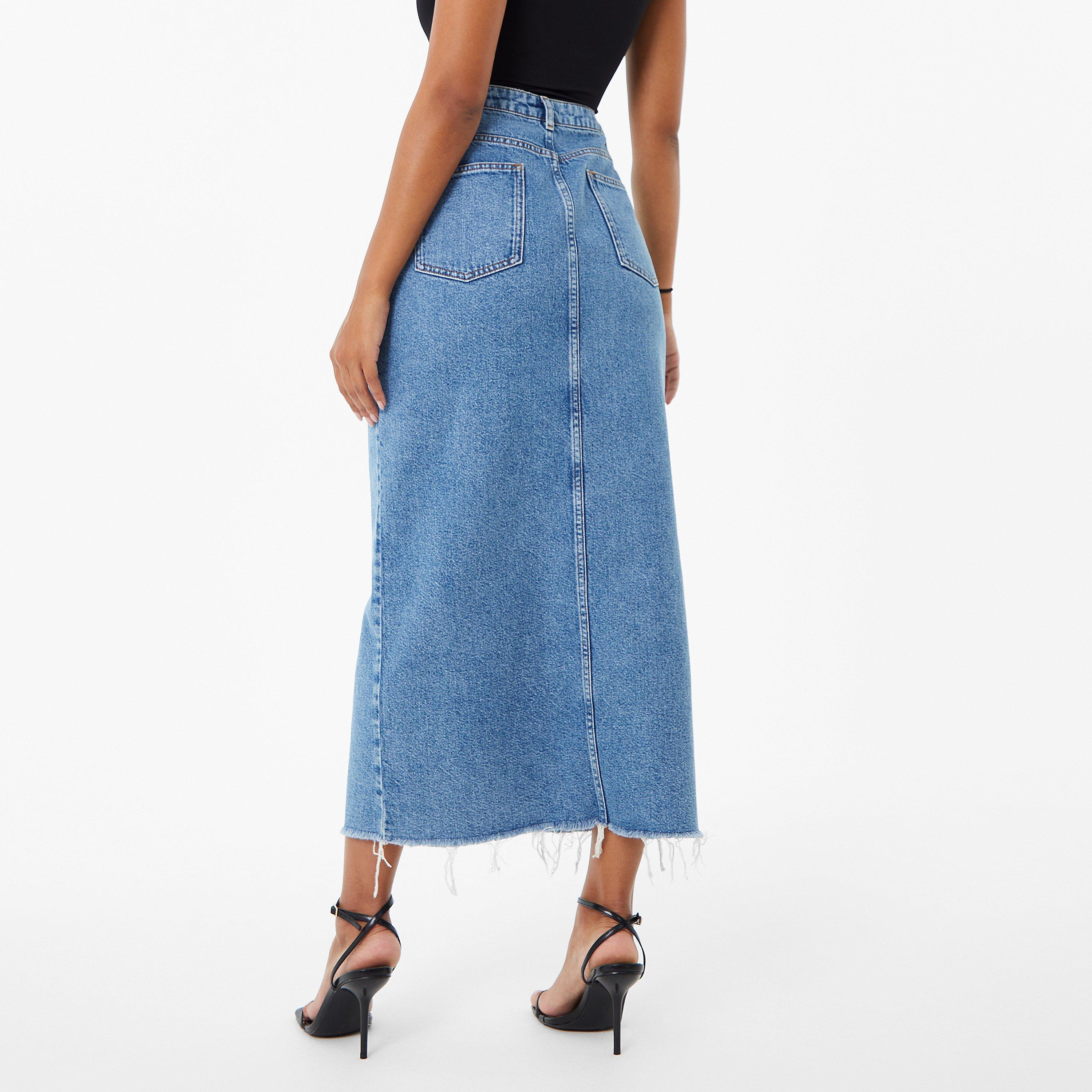 Mid Blue Wash - Jack Wills - Denim Midi Skir - 2