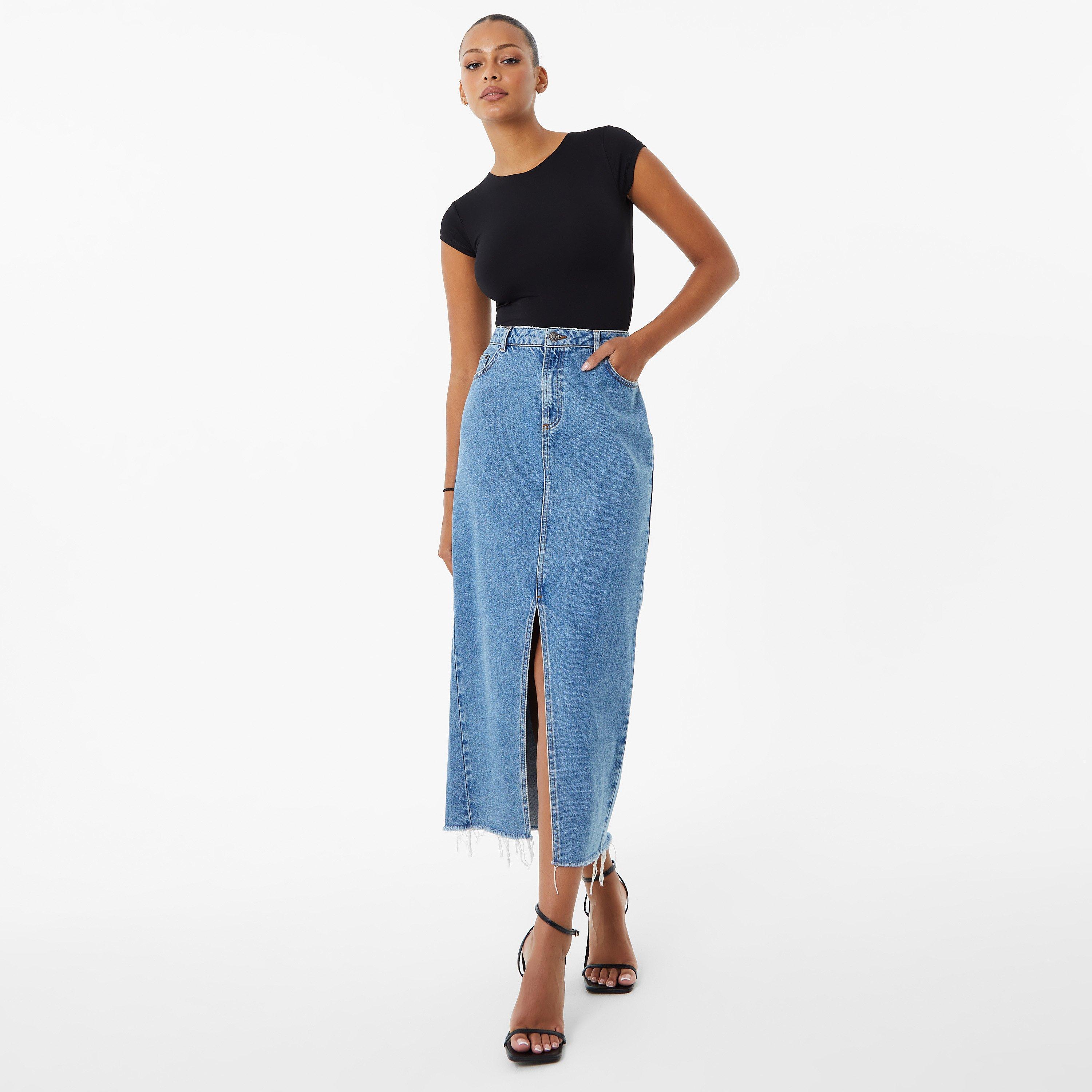 Mid Blue Wash - Jack Wills - Denim Midi Skir - 4