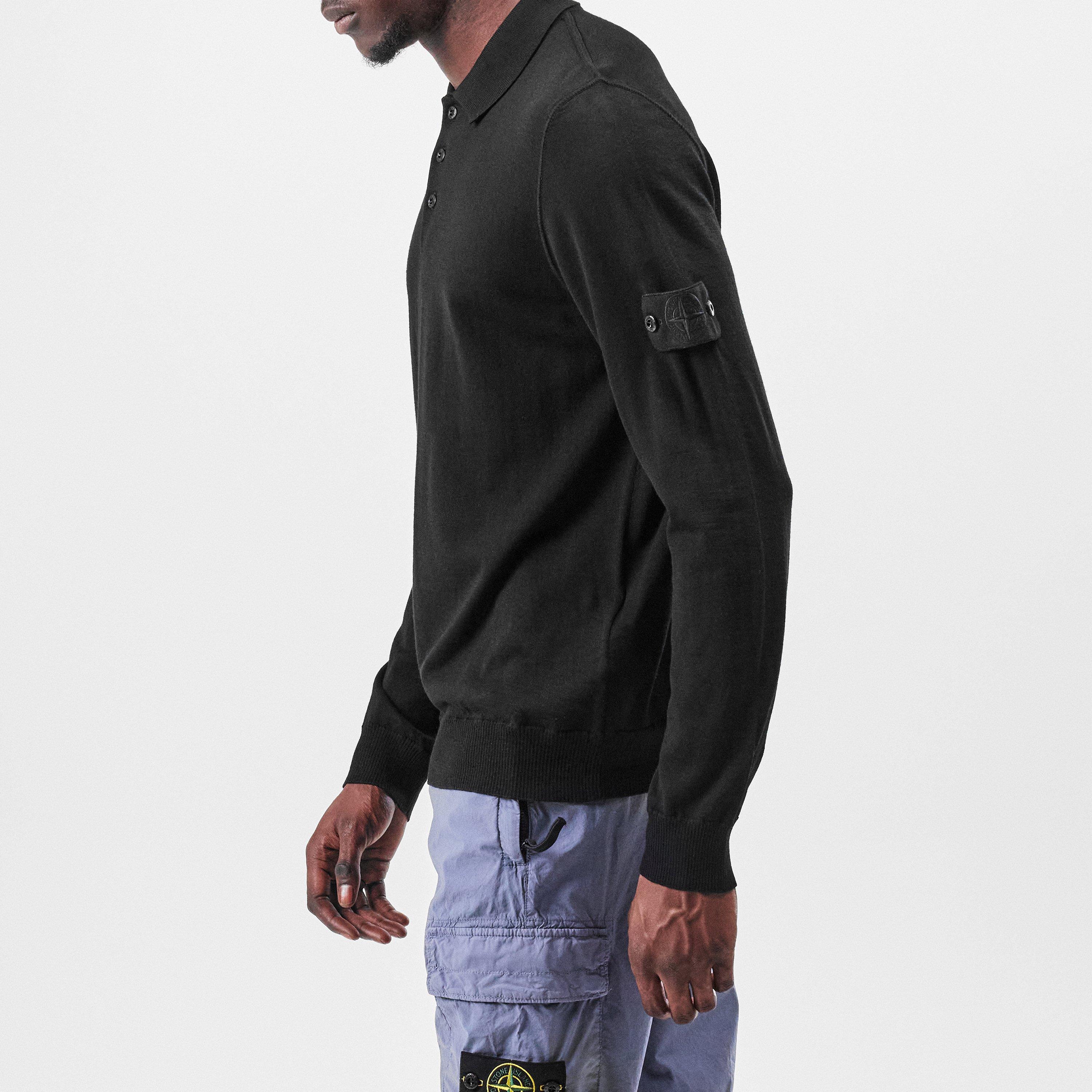 Nero V0029 - Stone Island Ghost - Compass Badge Polo Shirt - 2