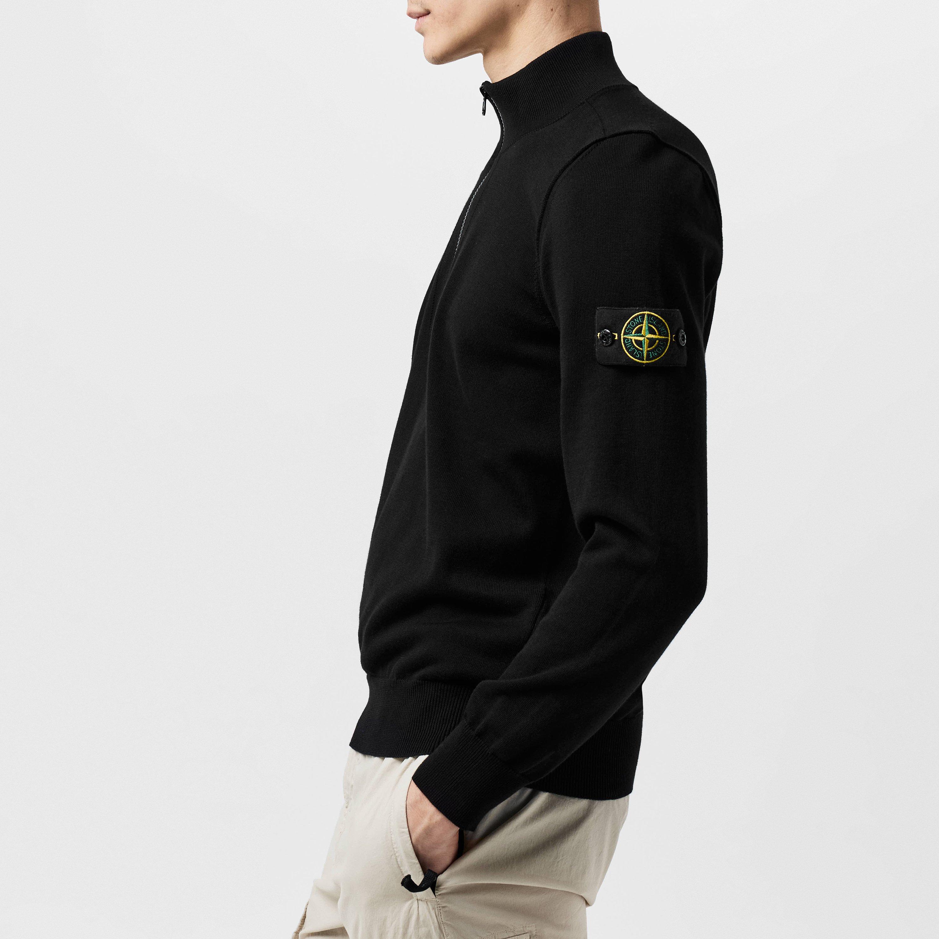 Nero V0029 - Stone Island - Quarter Zip Knit Sweater - 2