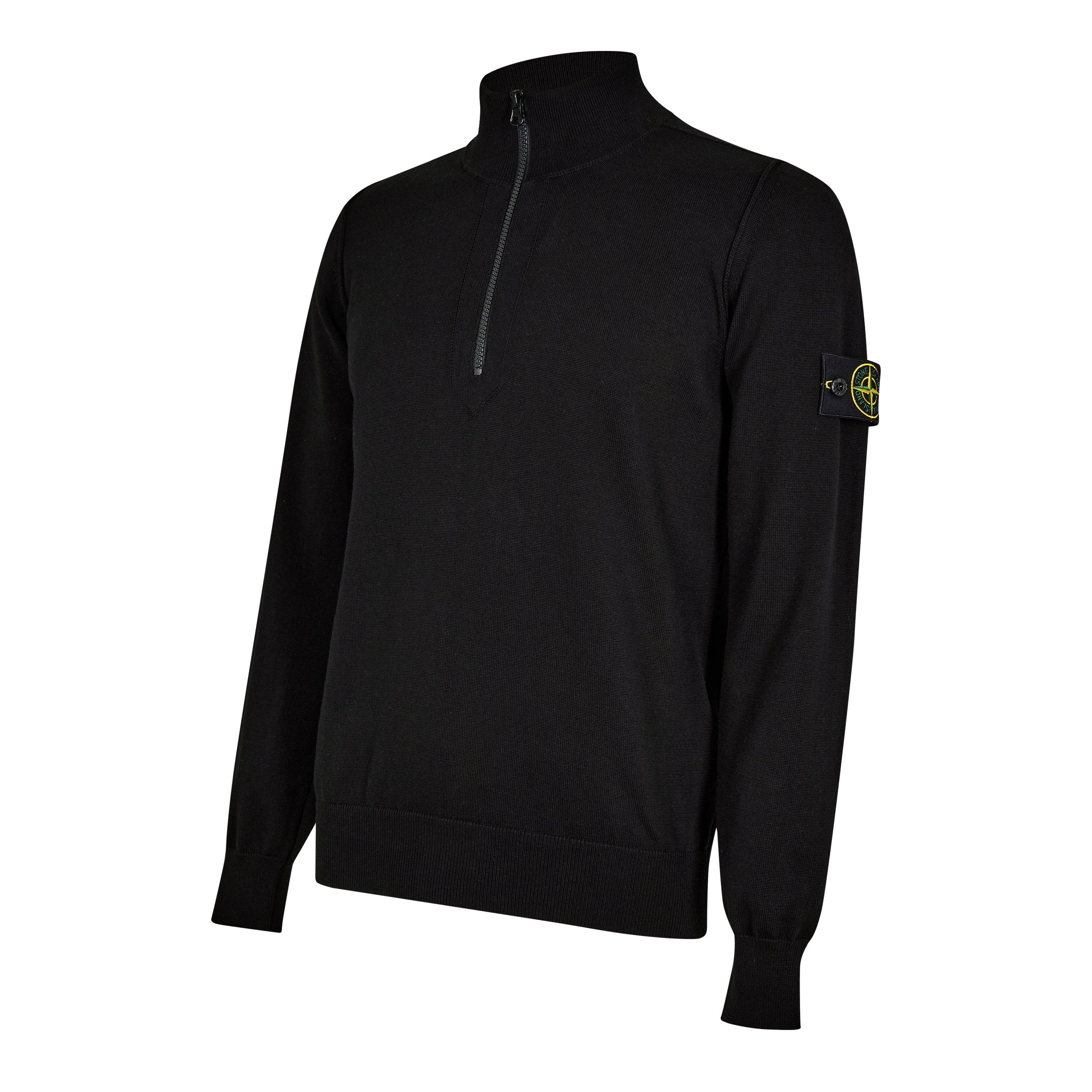 Nero V0029 - Stone Island - Quarter Zip Knit Sweater - 6