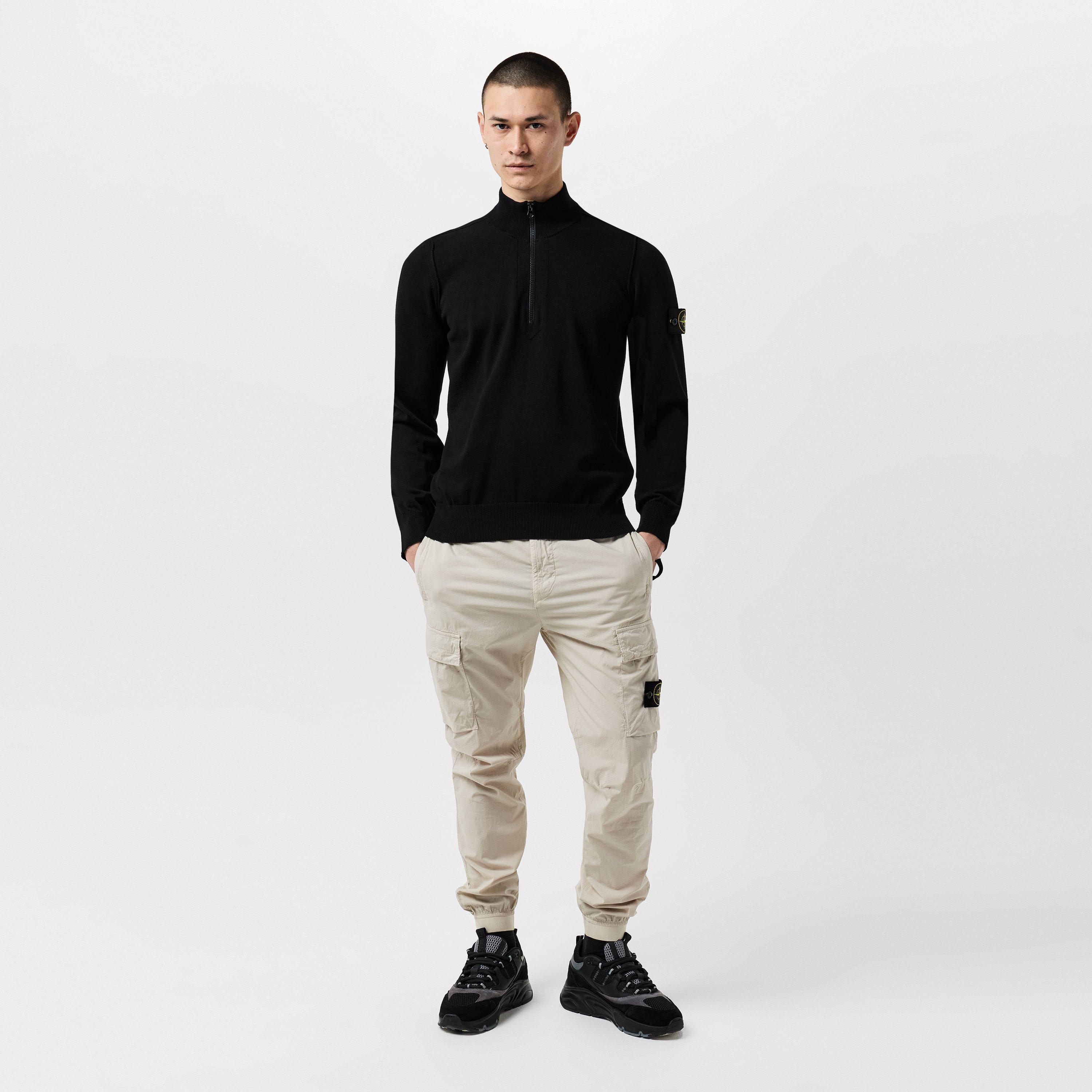Nero V0029 - Stone Island - Quarter Zip Knit Sweater - 4
