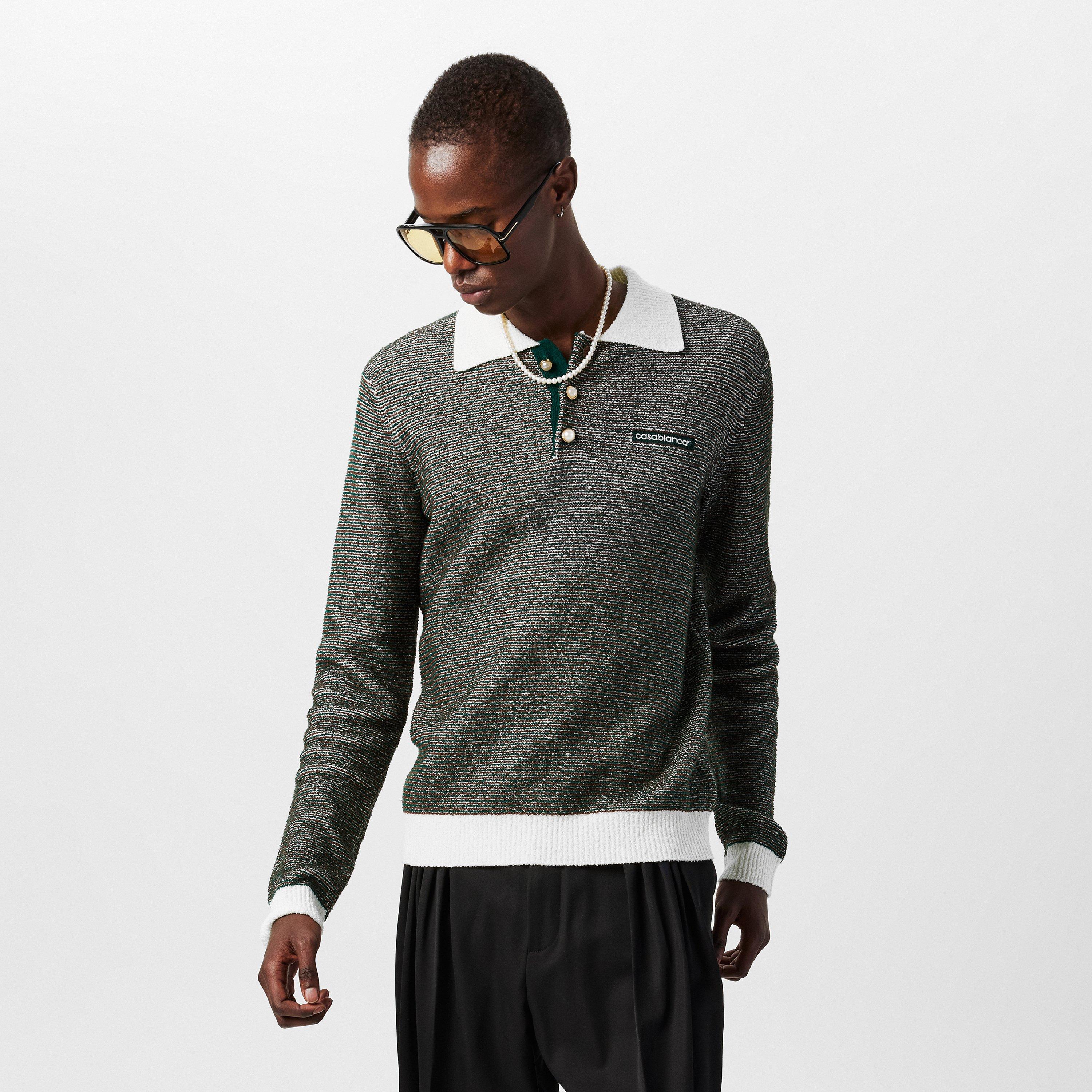 Multi - Casablanca - Men's Casa Boucle Long-Sleeve Polo Shirt - 3