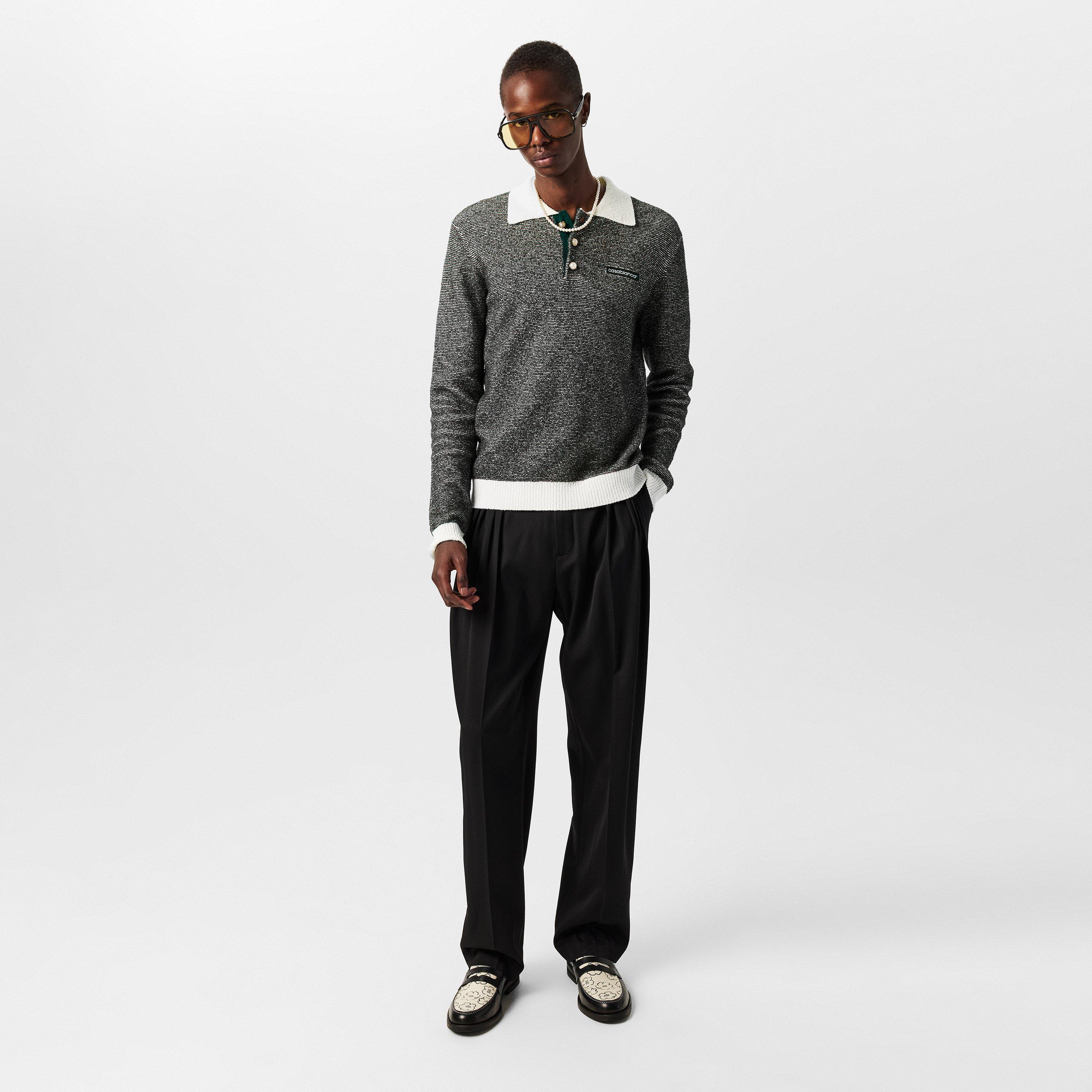 Multi - Casablanca - Men's Casa Boucle Long-Sleeve Polo Shirt - 6