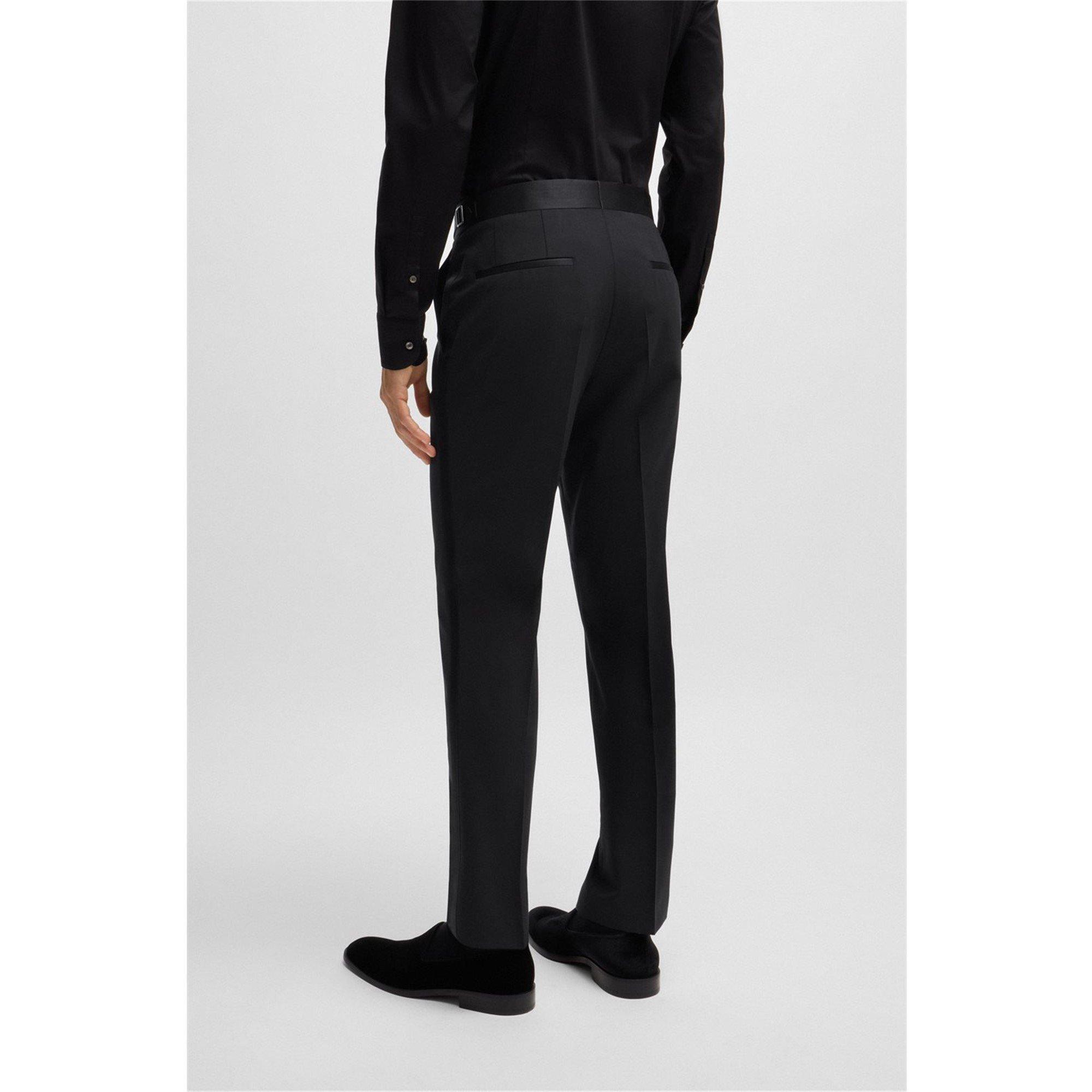 Black 001 - Boss - Men's HGenius Tux Suit Trousers - 2