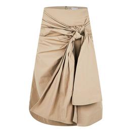 Bottega Veneta Compact Cotton Skirt With Knot Detail