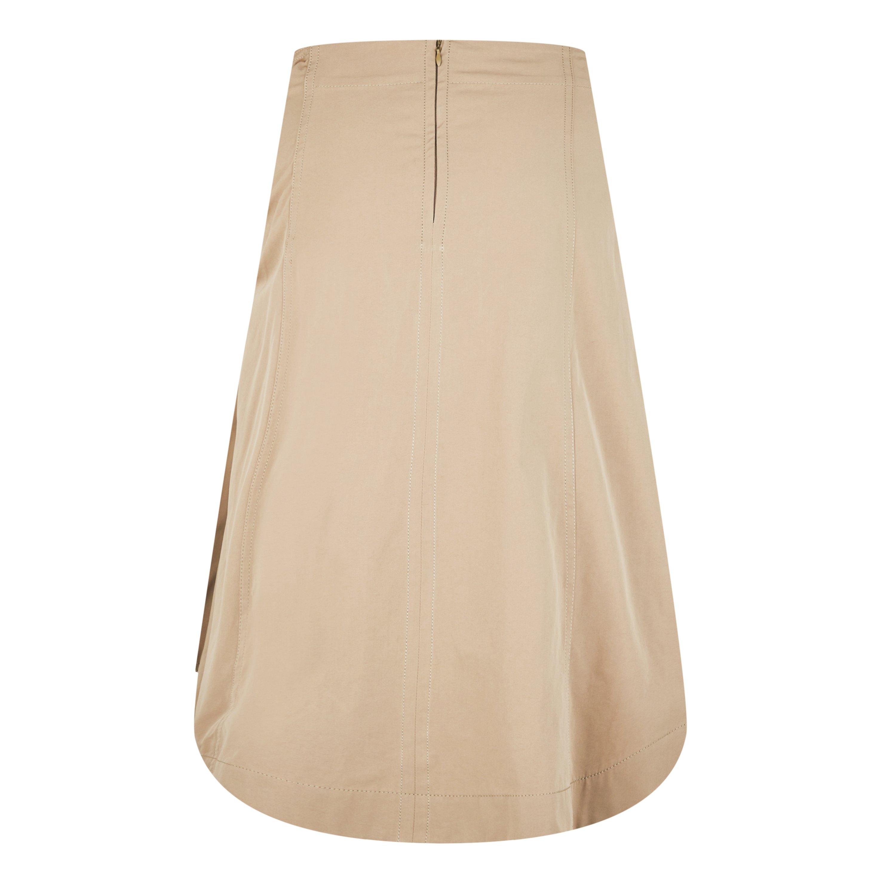 Sand - Bottega Veneta - Compact Cotton Skirt With Knot Detail - 2