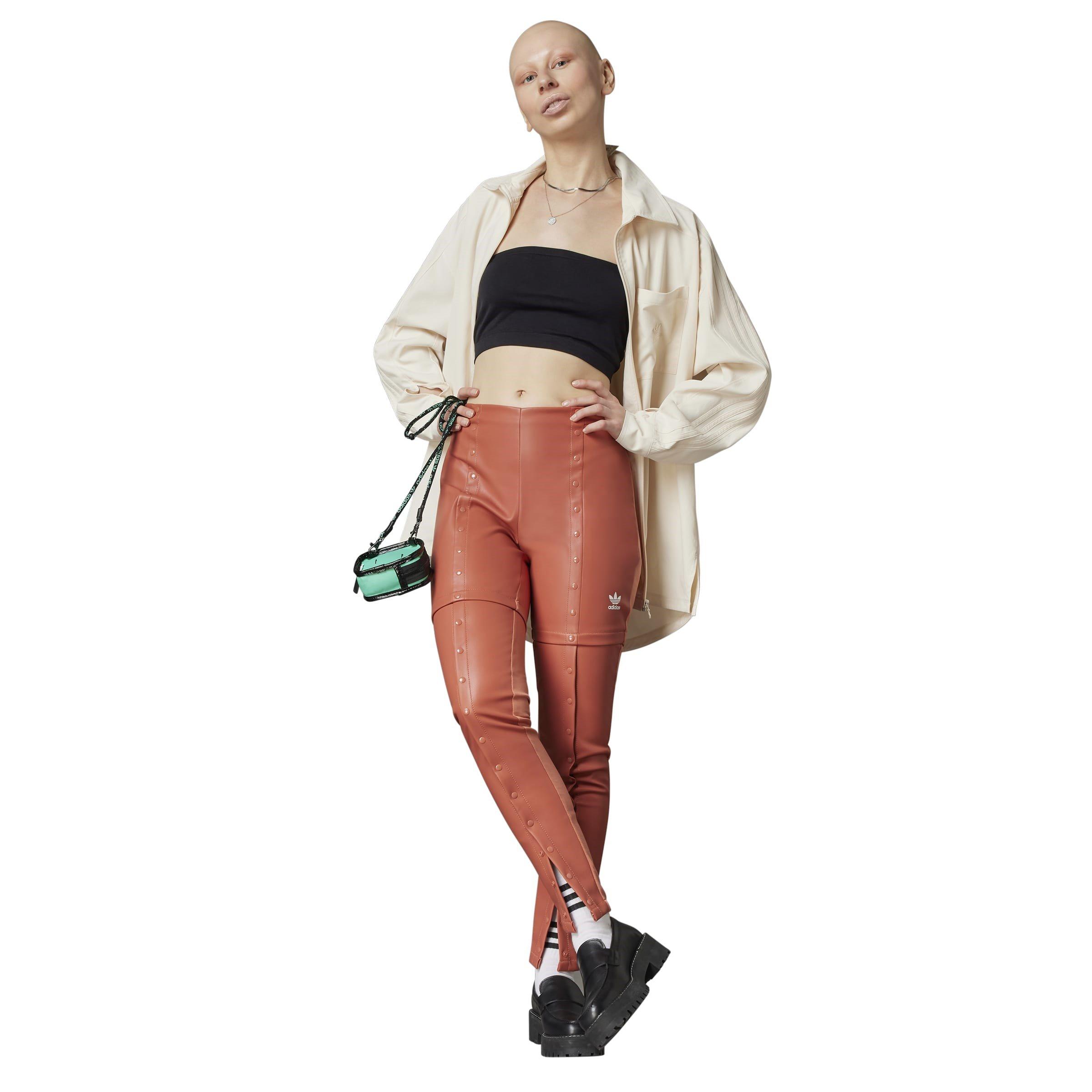 Brown - adidas Originals - Original Slim Snap-Button Pants Womens - 12