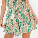 PAISLEY VERT - Lace Trim Flare Sleeve Blazer Dress - Plus Belted Rib Knit Dress - 4