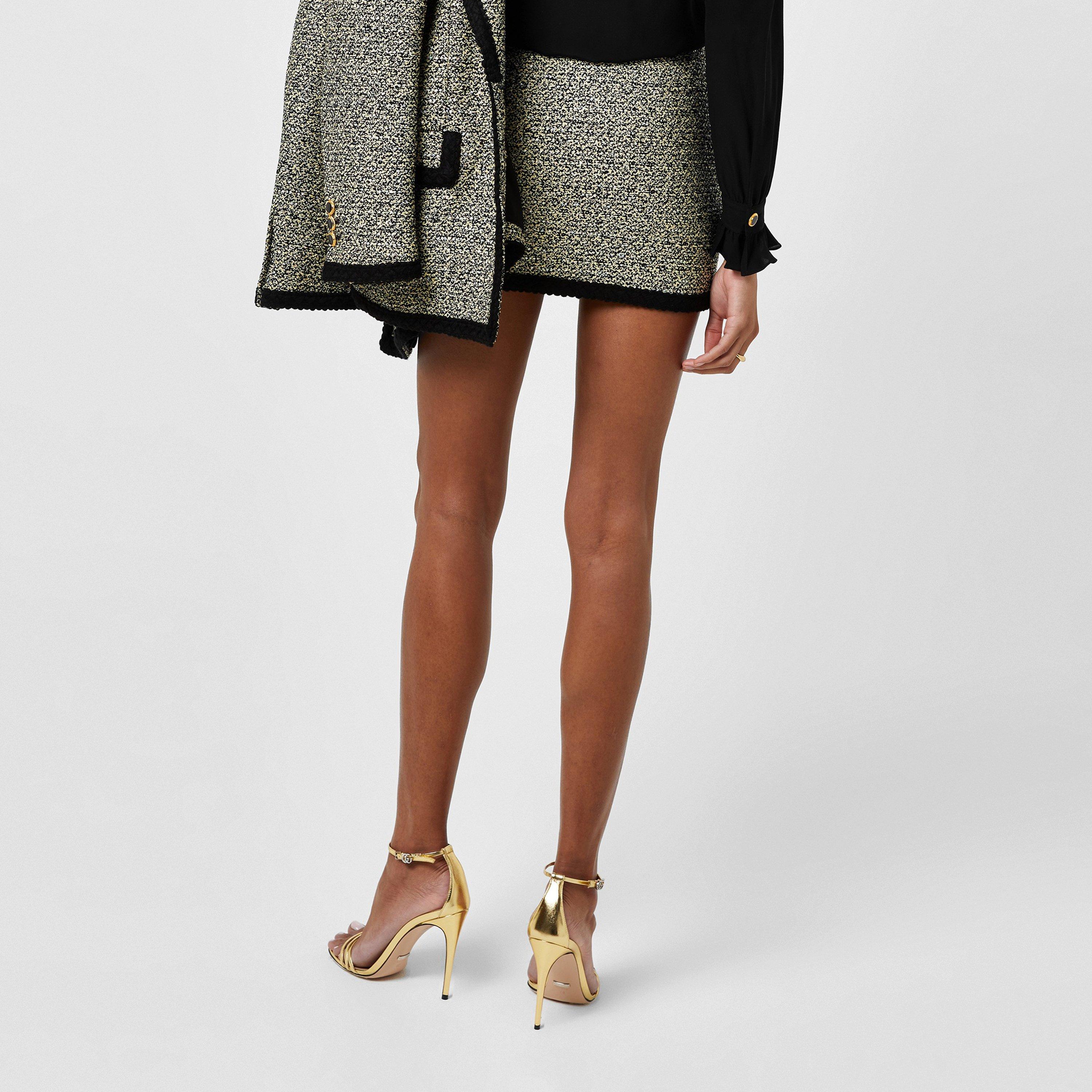 Yellow/Black - Alessandra Rich - Women's Sequin Mini Skirt - 3