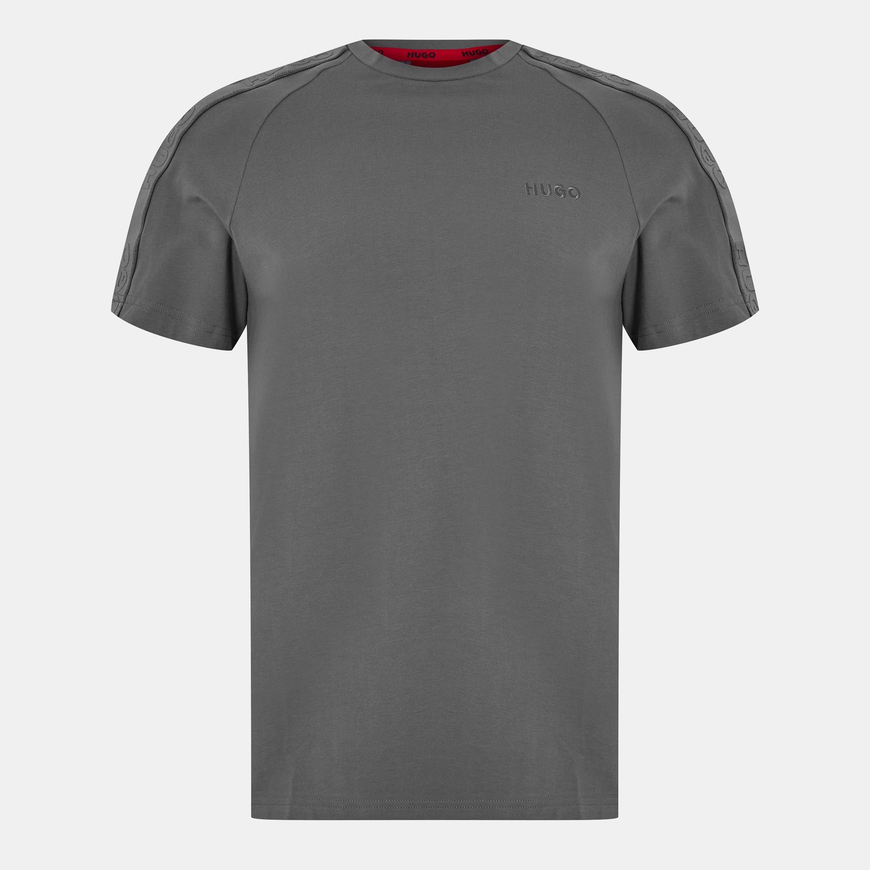 Hugo Sporty Tape T Shirt - Medium Grey 034 - L