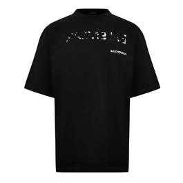 Balenciaga Logo Print Cotton Jersey T Shirt