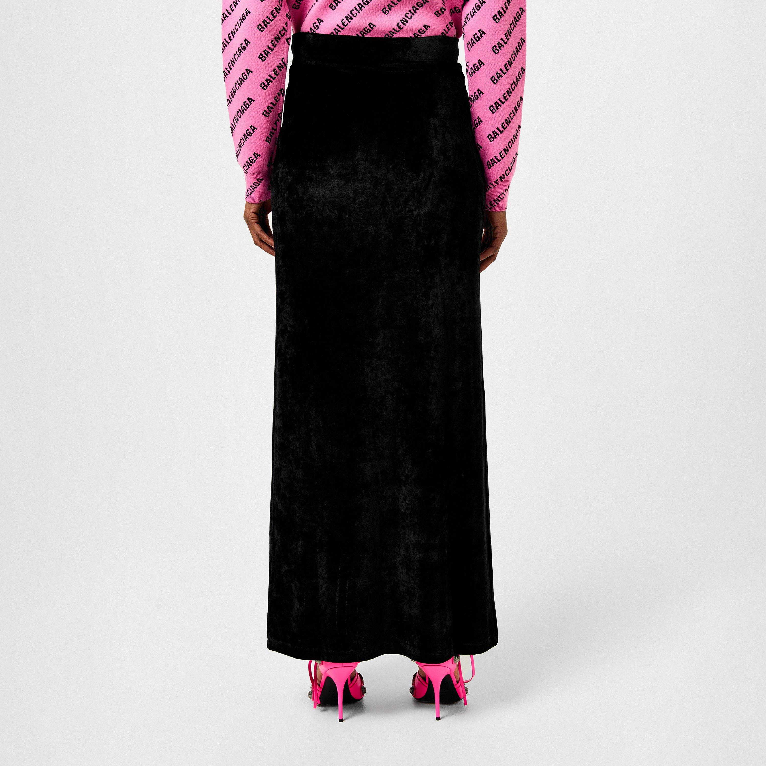 Black 1000 - Balenciaga - Velvet Maxi Skirt - 3