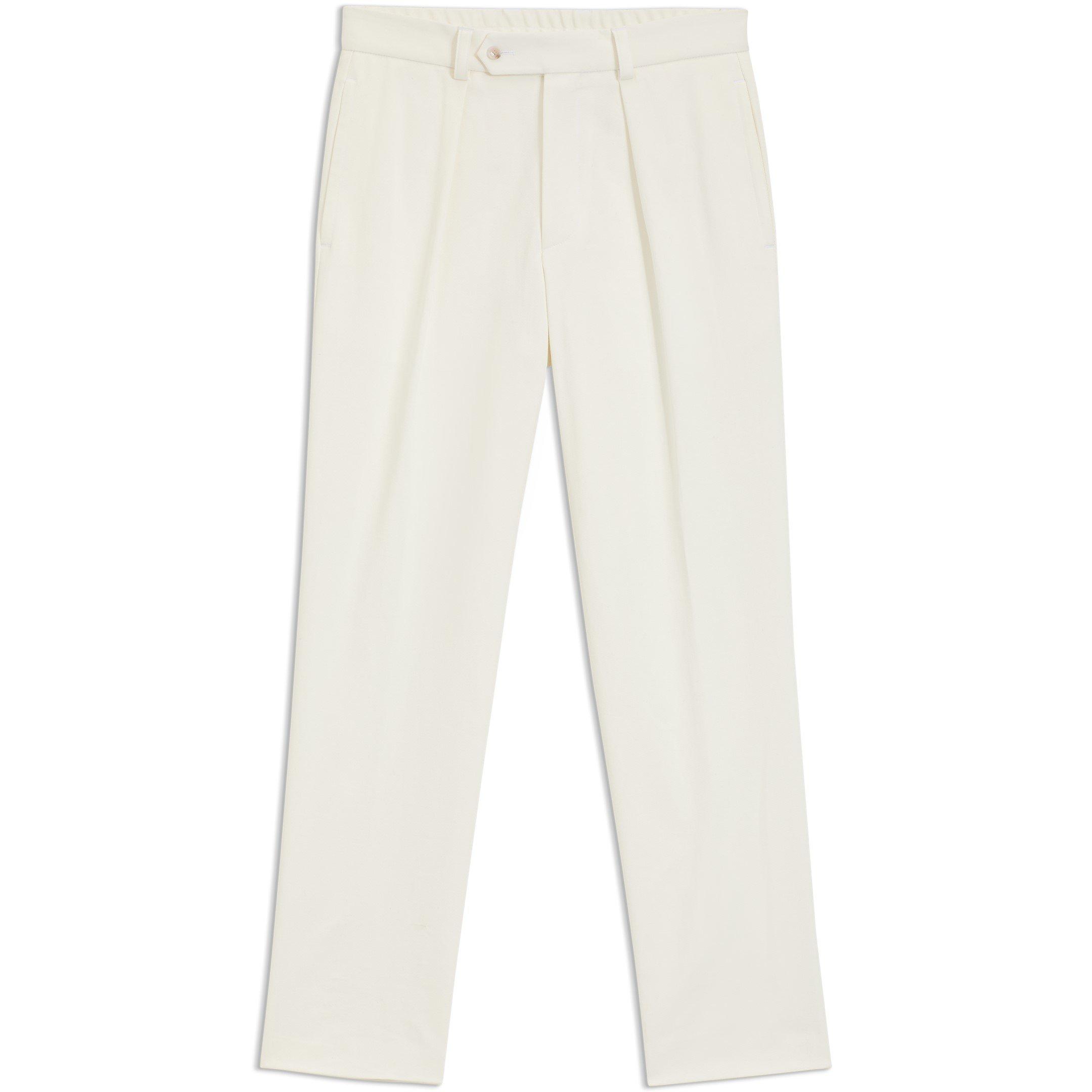 Boss Men's Beckham X Tailored Cotton Stretch Suit Trousers - White 100 - 44 (54)