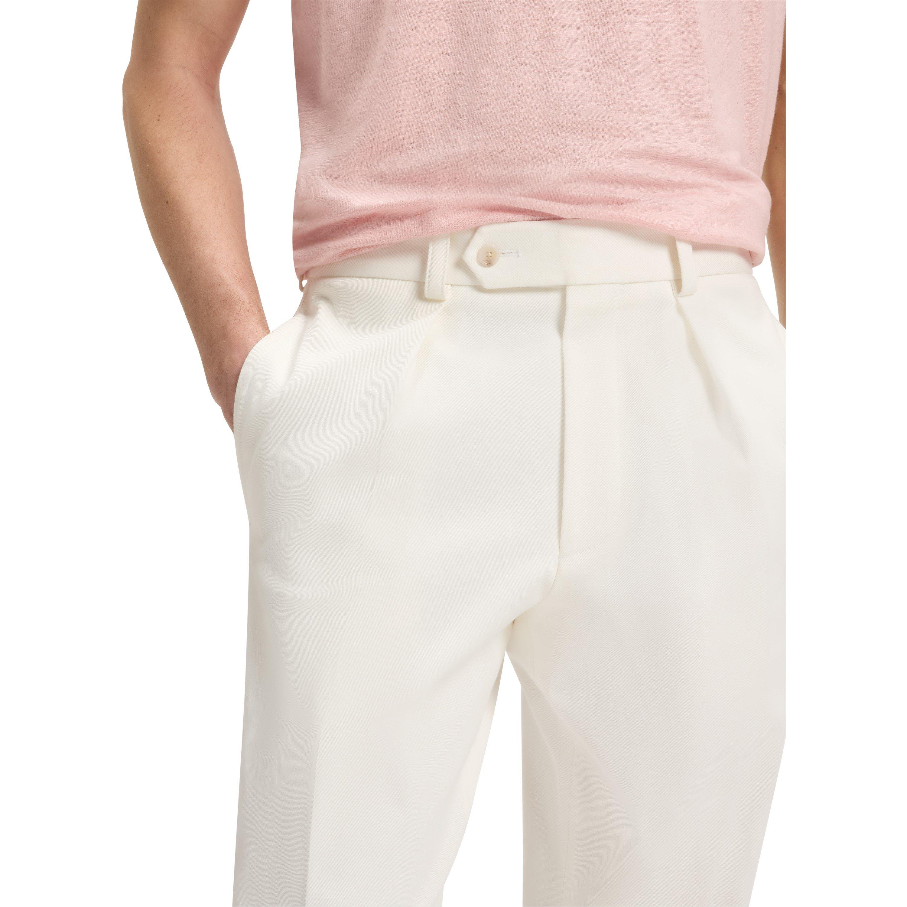 White 100 - Boss - Men's Double Breasted Tailored Stretch Trousers - 4