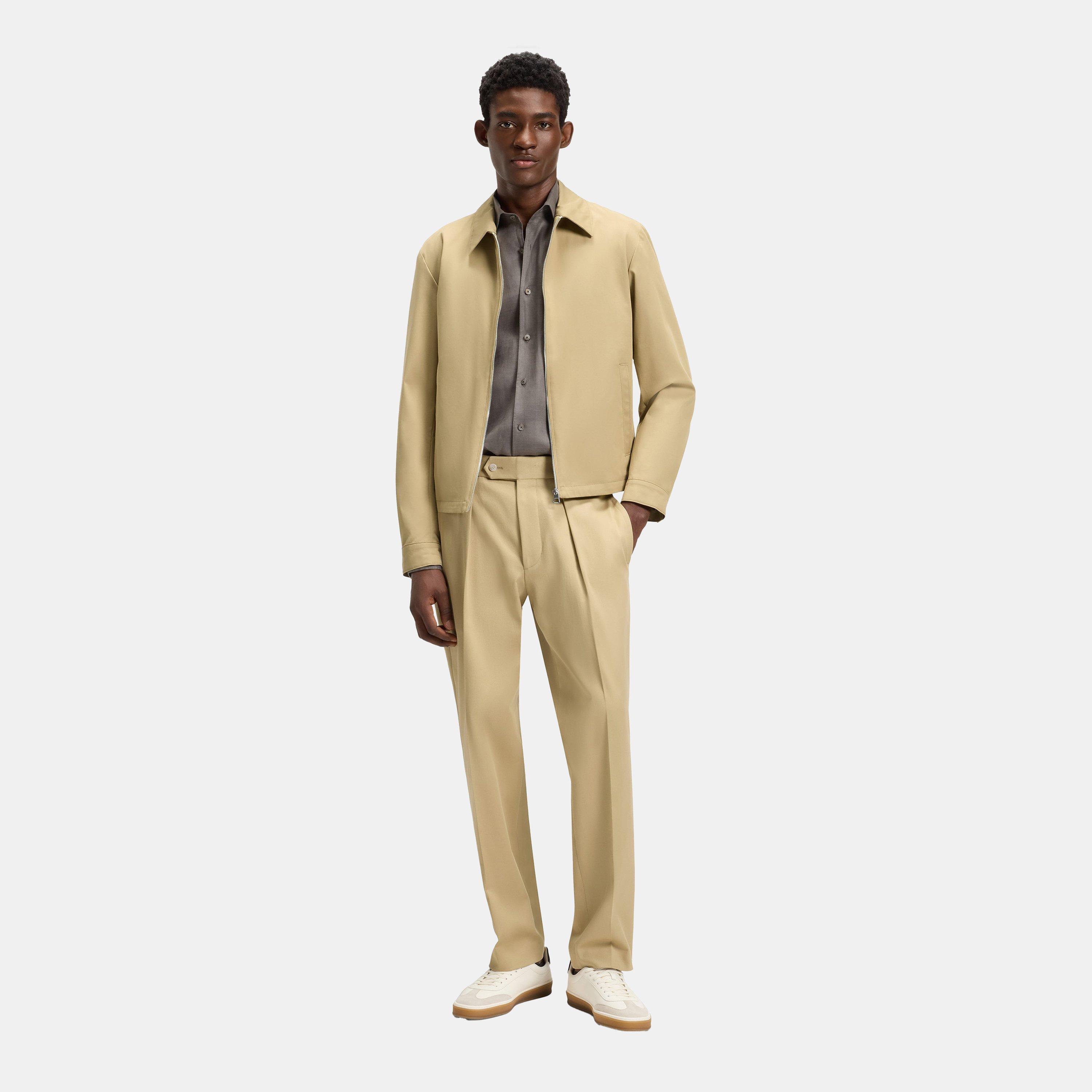 Open Beige 288 - Boss - Men's BECKHAM x Tailored Cotton Stretch Suit Trousers - 5