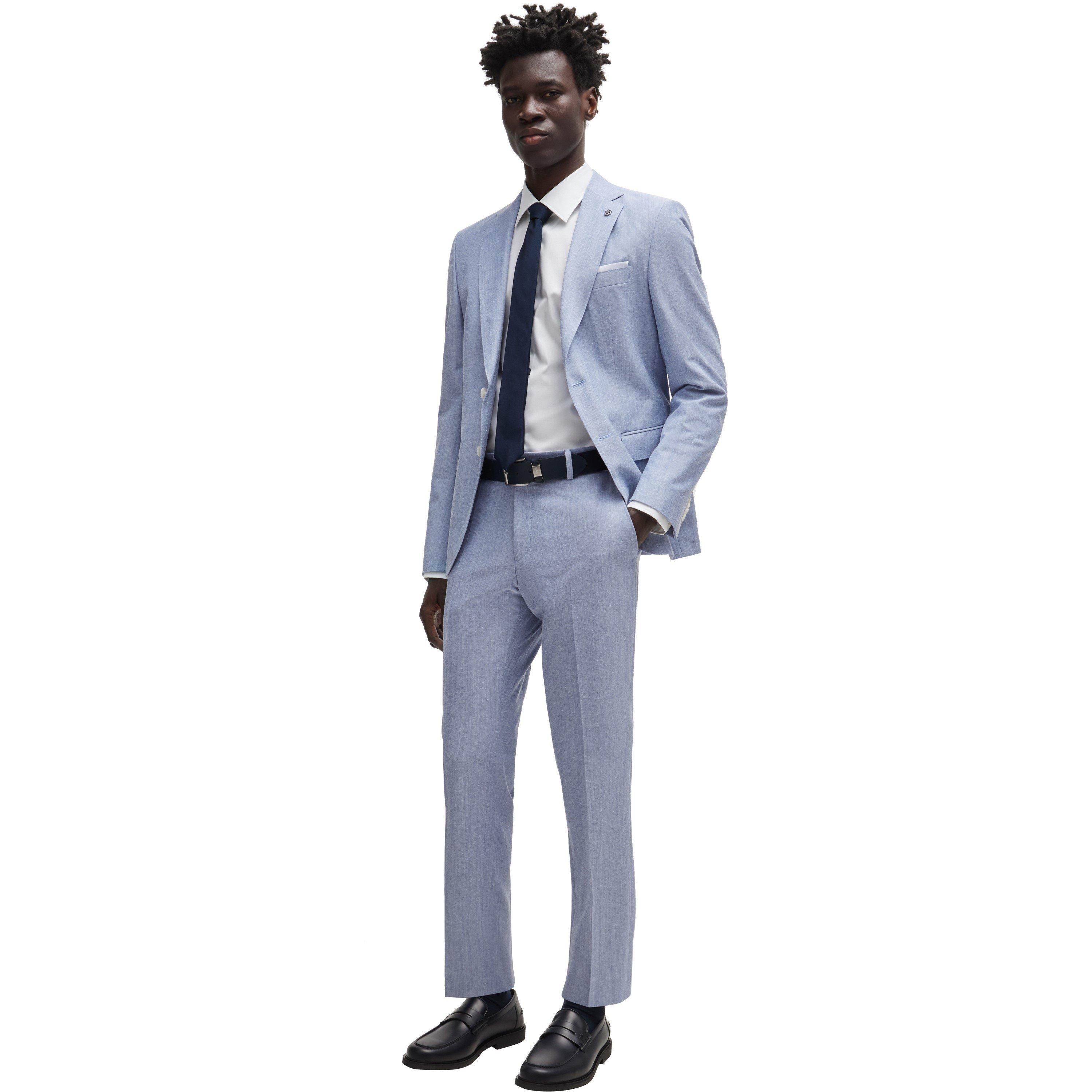 Navy - Boss - Men's H Genius Suit Trousers - 3