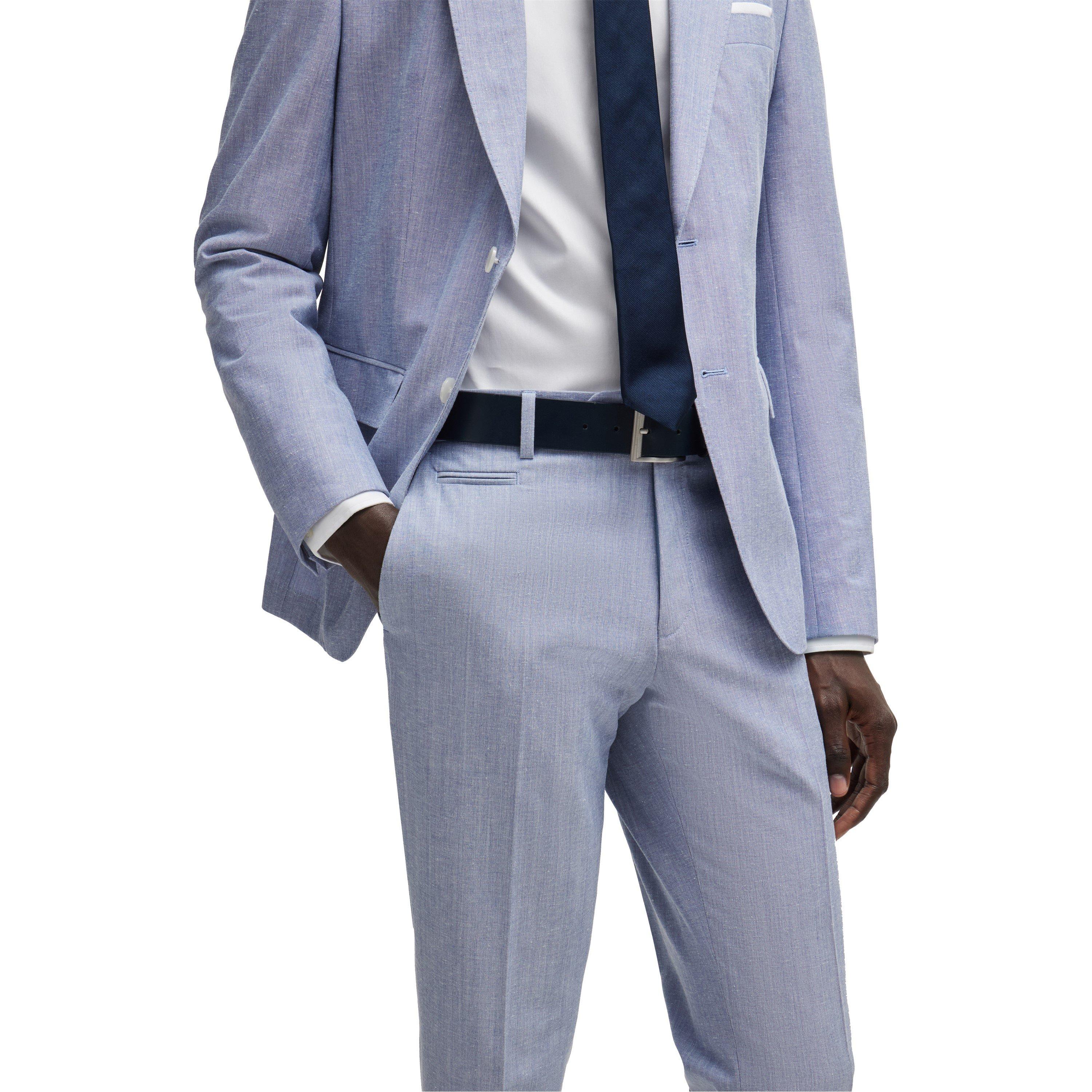 Navy - Boss - Men's H Genius Suit Trousers - 4