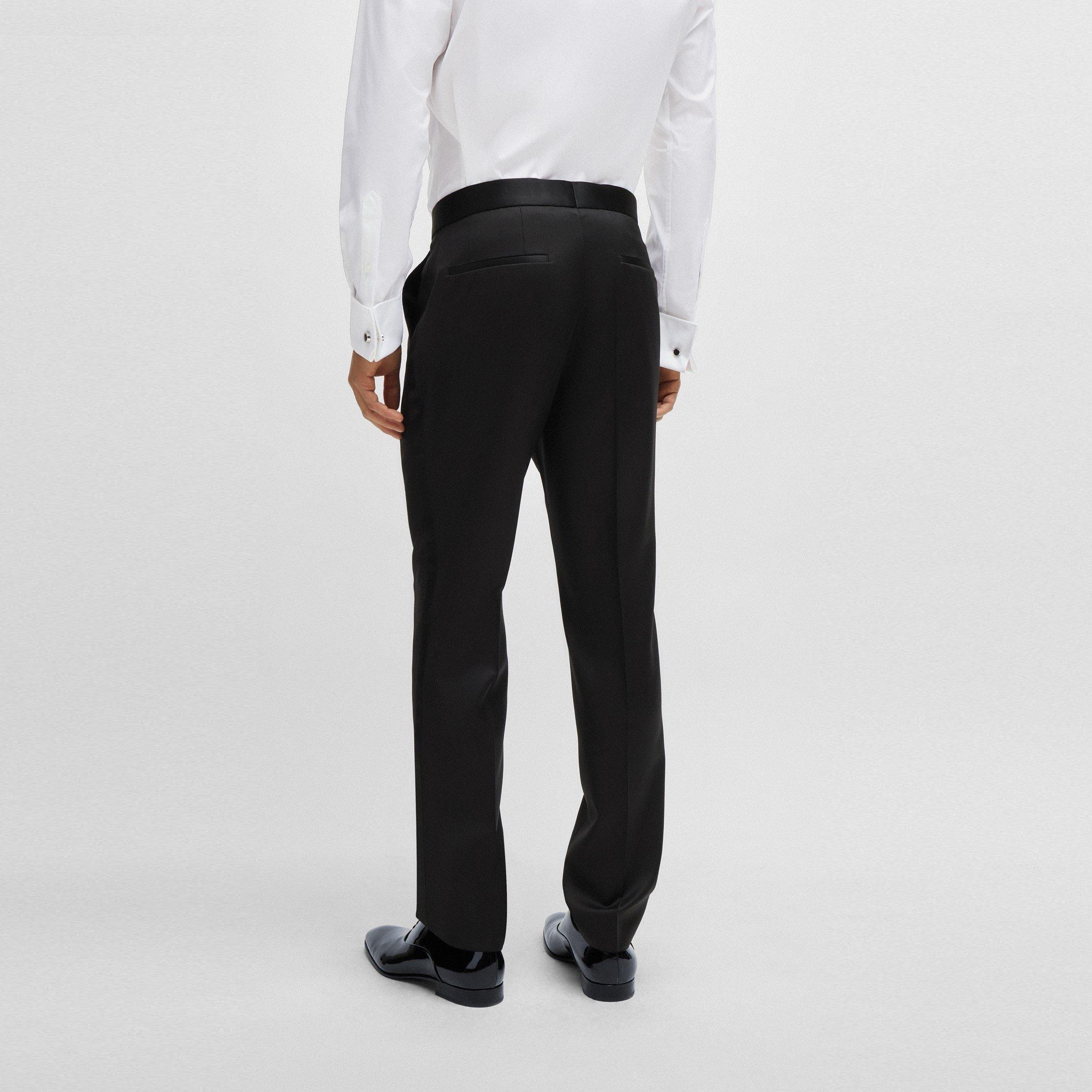 Black 001 - Boss - Genius Tuxedo Trousers - 3