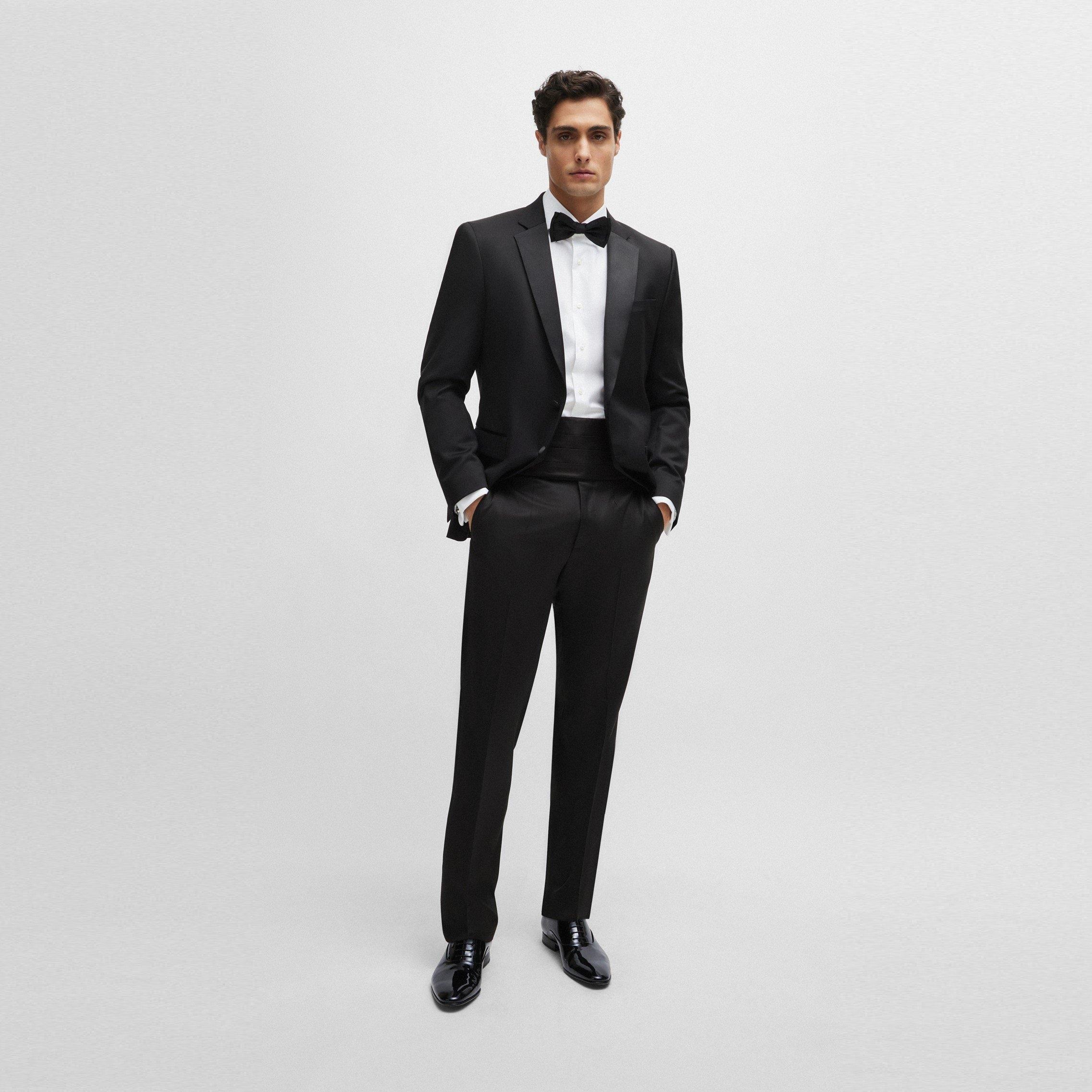 Black 001 - Boss - Genius Tuxedo Trousers - 5