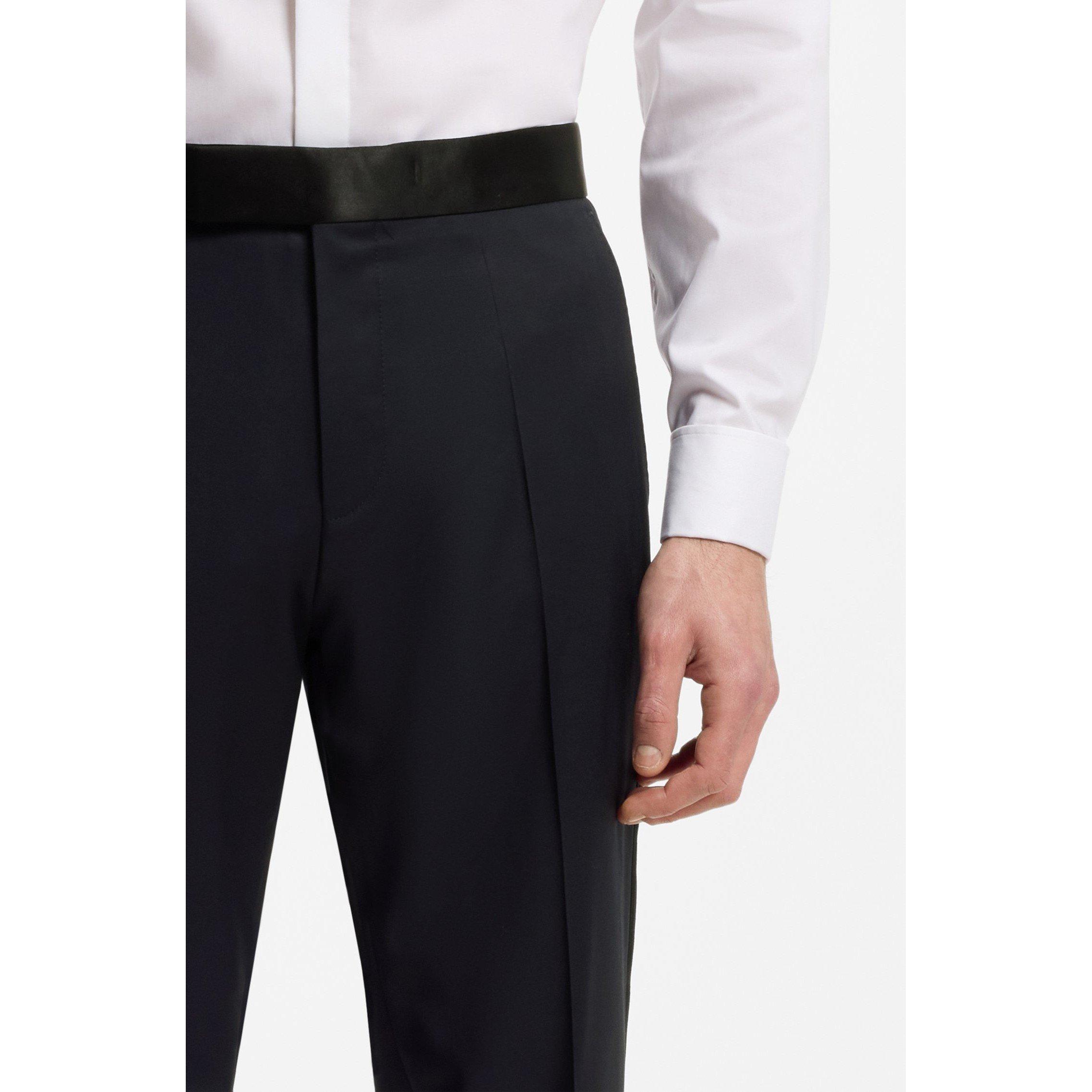 Dark Blue - Boss - Genius Tuxedo Trousers - 4