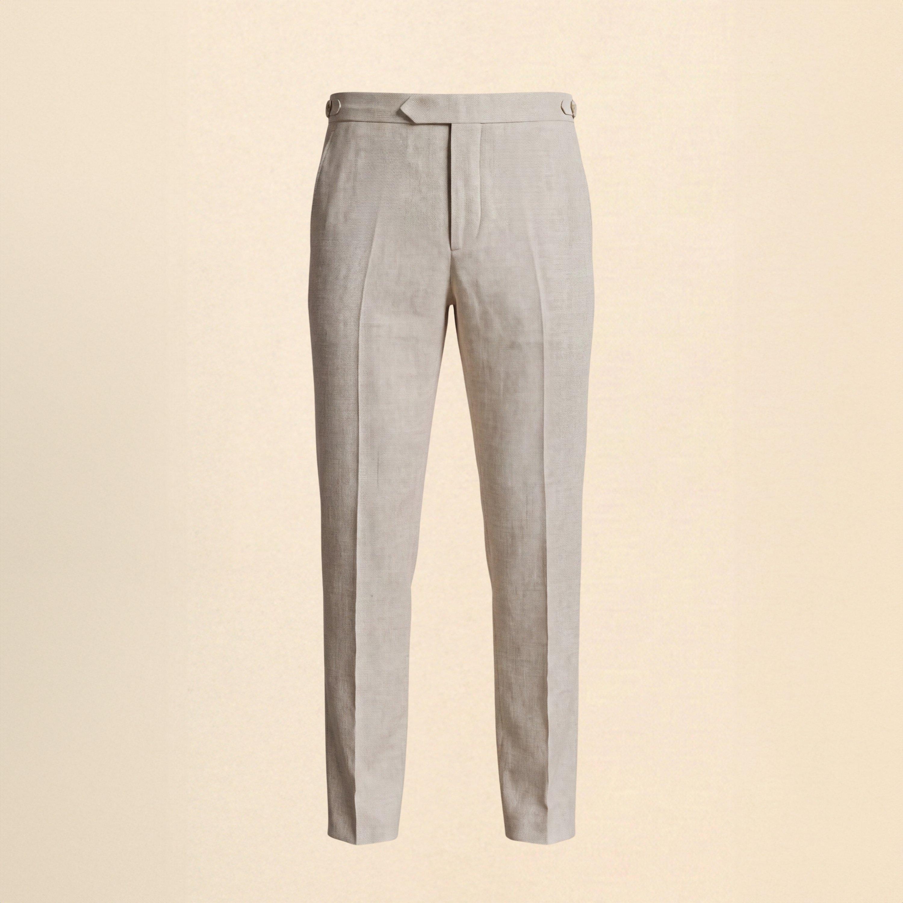 Without Prejudice Men's Archer Wool Slim-Fit Suit Trousers Cream Size 36 R (52) - Image 2