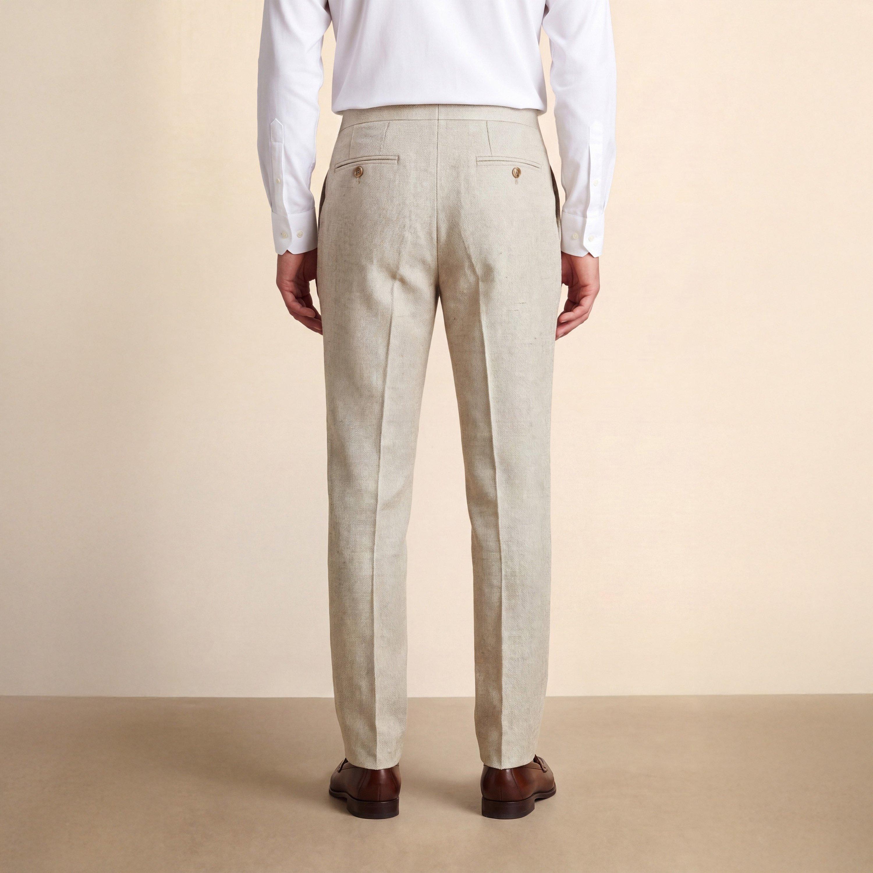 Tan - Without Prejudice - Archer Slim Fit Tan Tweed Suit Trousers - 3