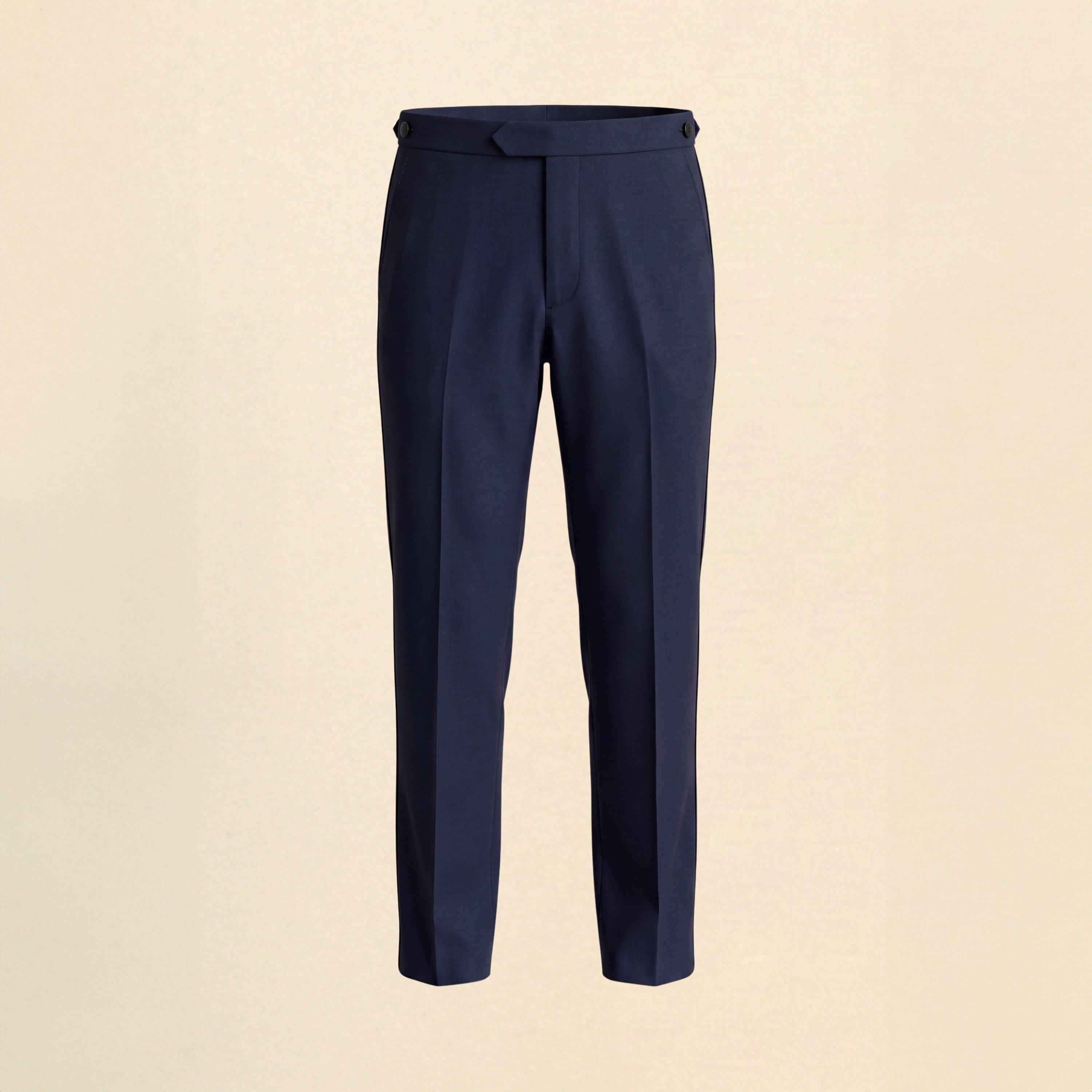 Without Prejudice Men's Palmer Tux Wool Slim-Fit Suit Trousers - Navy - 32 R (48)