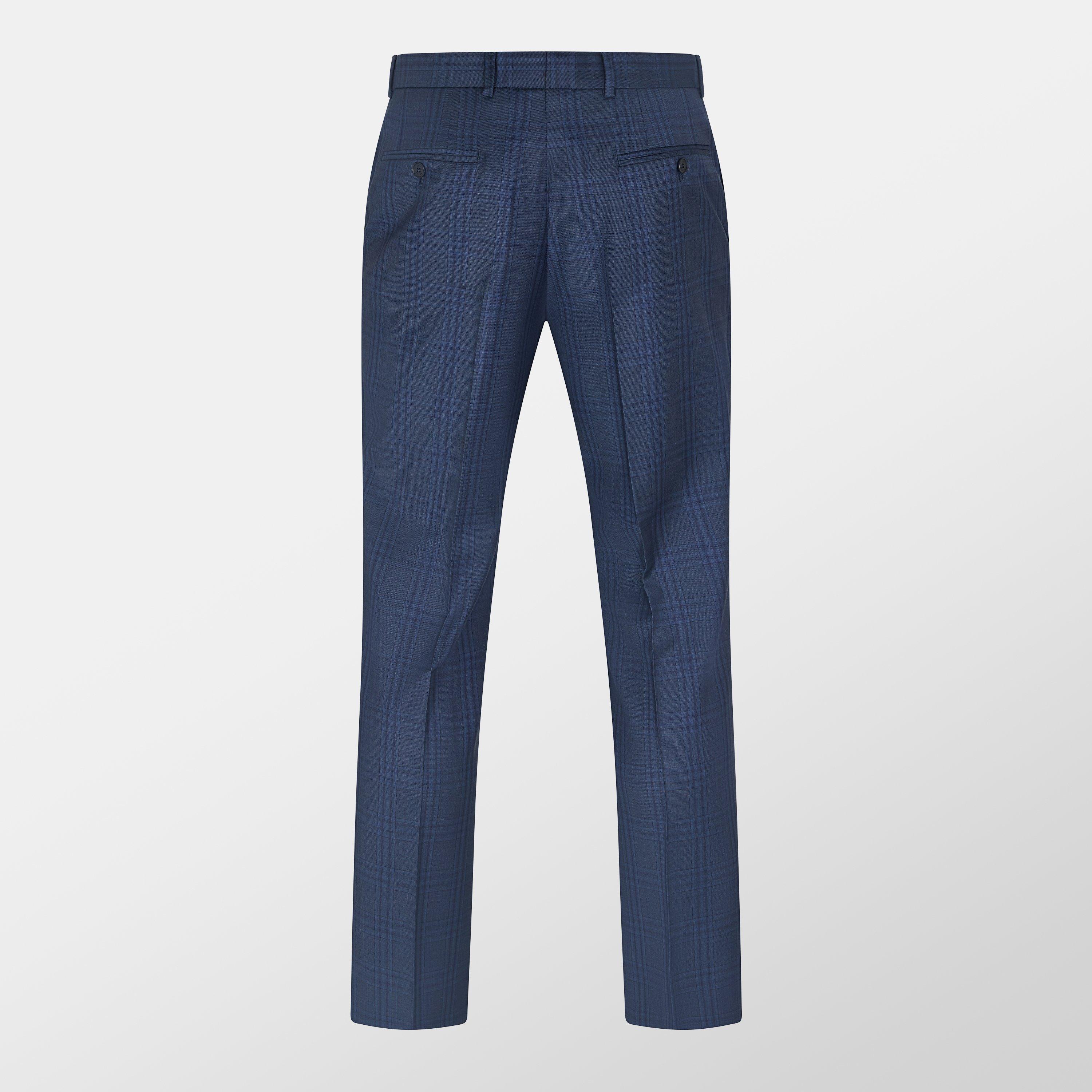Dark Blue - Ted Baker - Men's Crux Check Suit Trousers - 2